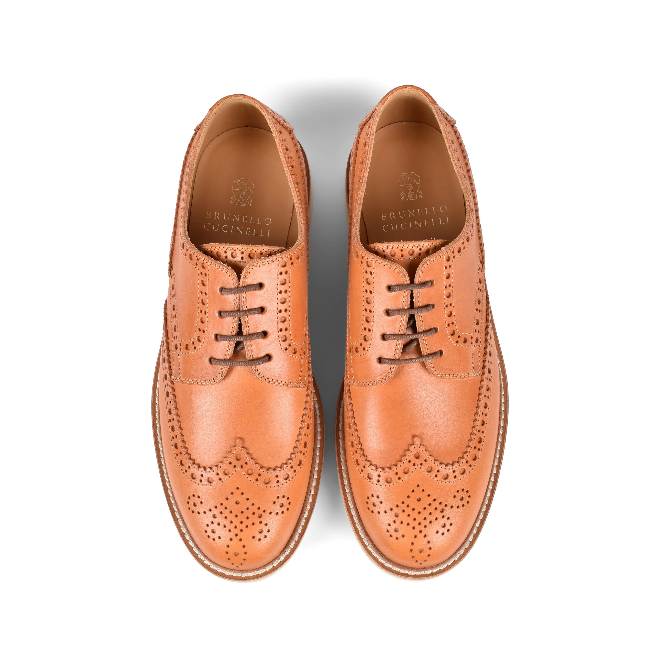 BRUNELLO CUCINELLI MEN'S 100% LEATHER CASUAL DERBY SHOES - Image 5