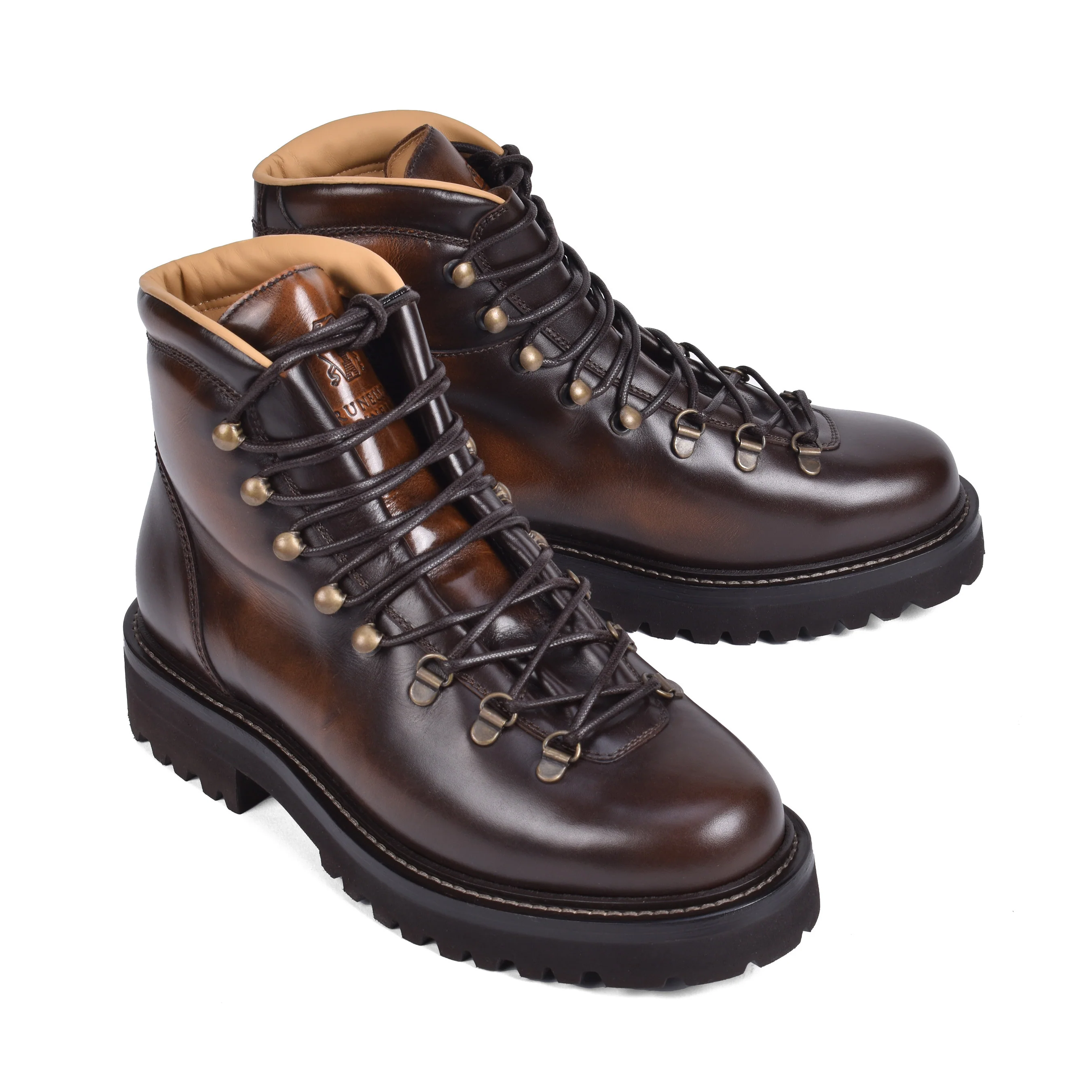 BRUNELLO CUCINELLI MEN'S 100% LEATHER LACE UP WORK BOOT/ HIKING BOOT
