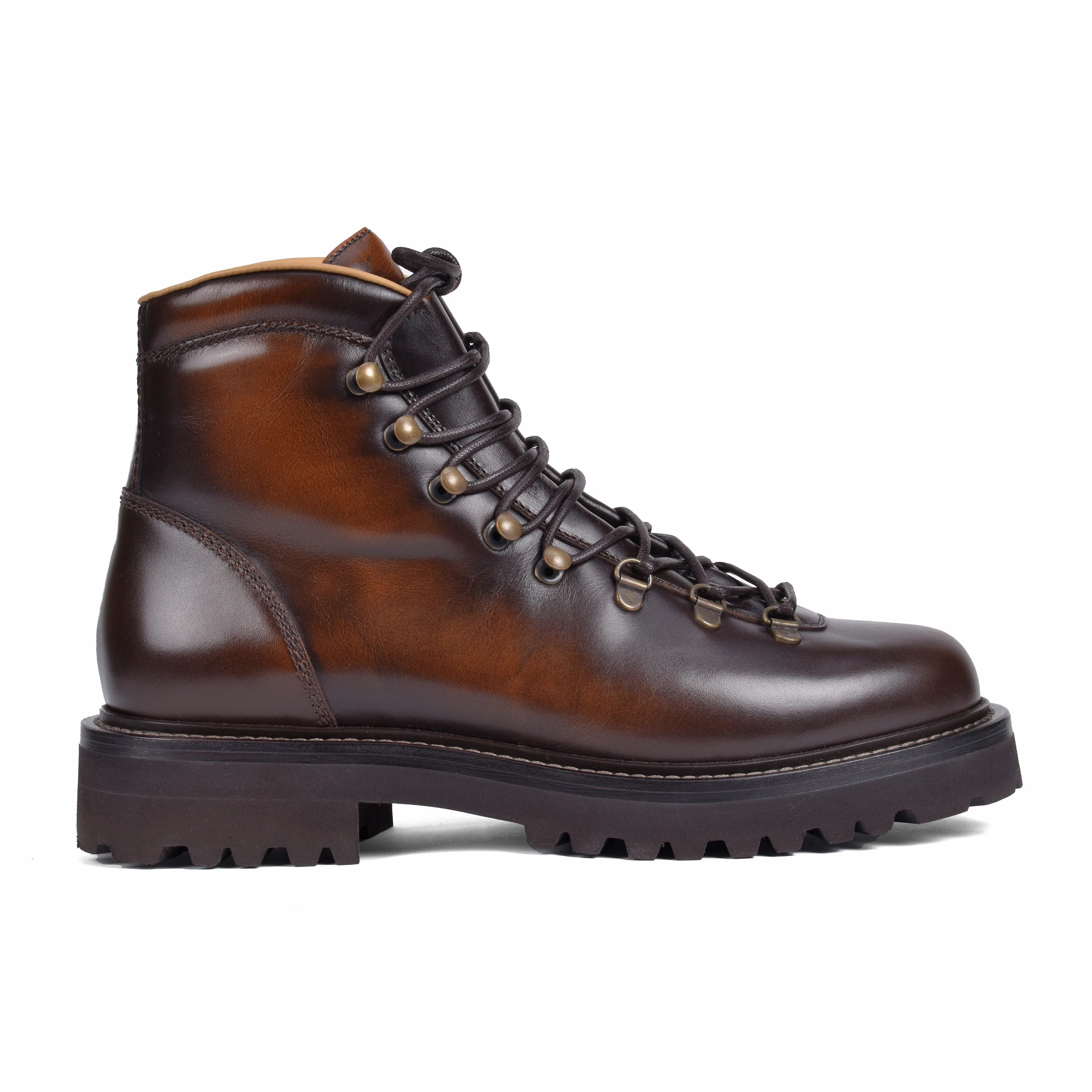 BRUNELLO CUCINELLI MEN'S 100% LEATHER LACE UP WORK BOOT/ HIKING BOOT - Image 2