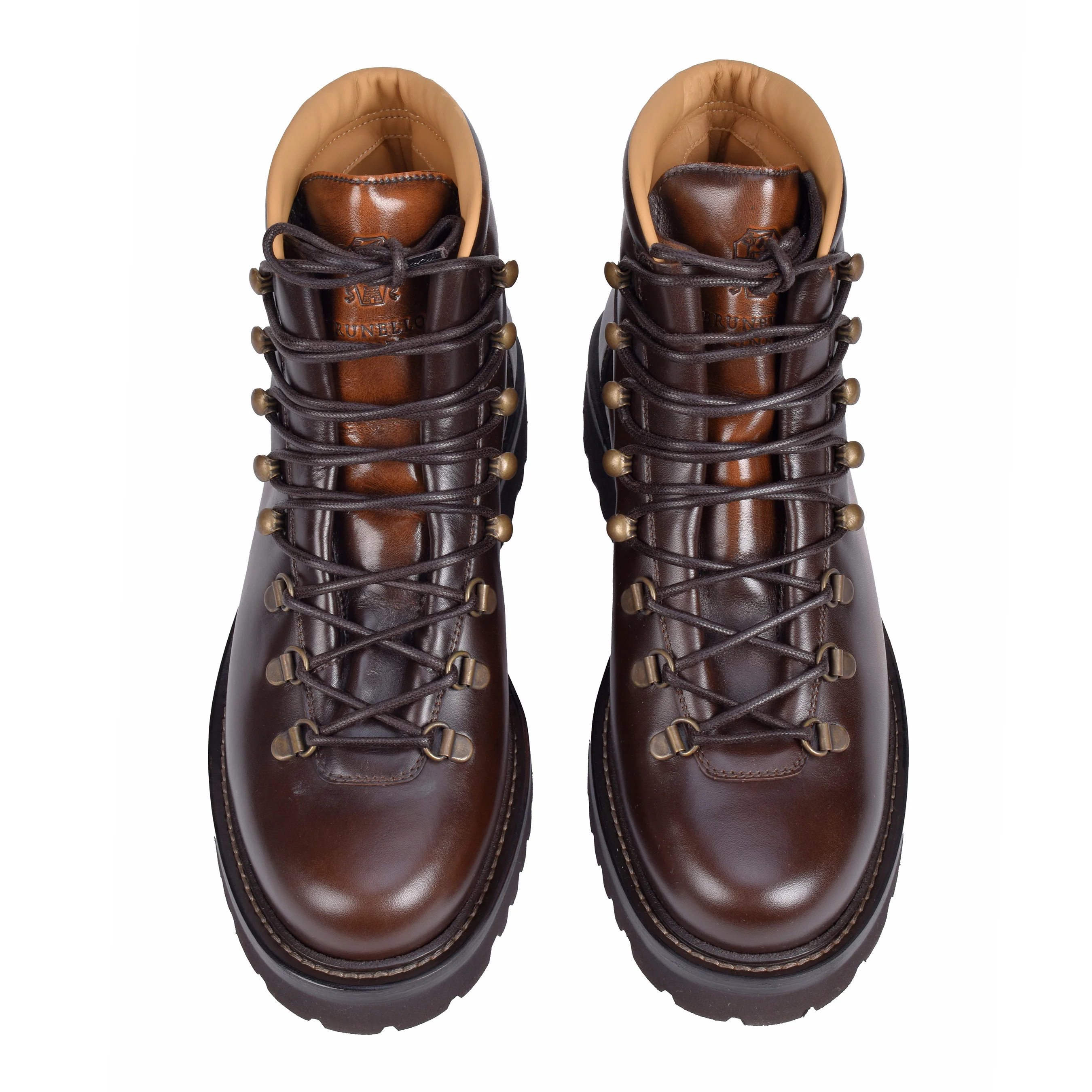 BRUNELLO CUCINELLI MEN'S 100% LEATHER LACE UP WORK BOOT/ HIKING BOOT - Image 4