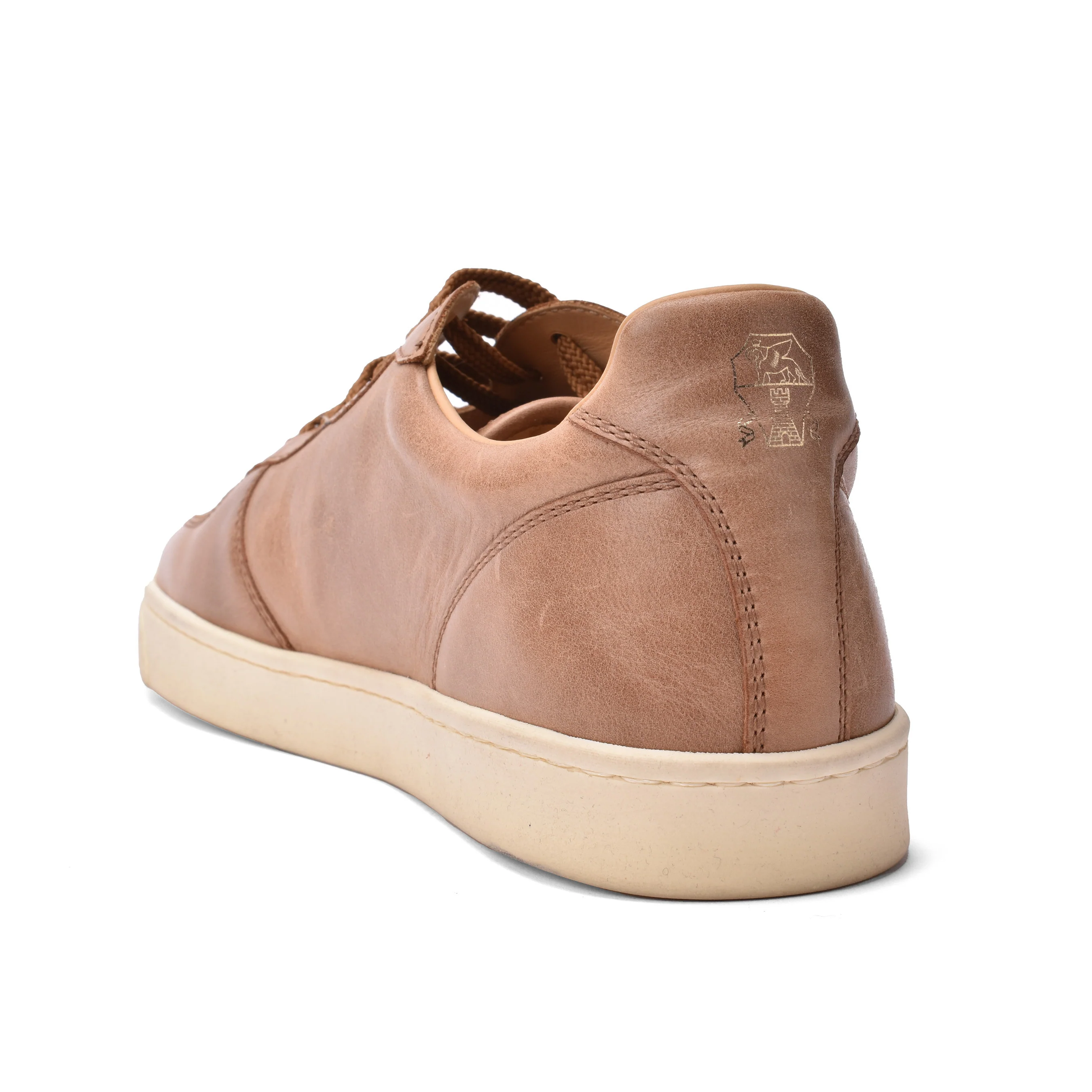 BRUNELLO CUCINELLI MEN'S 100% LEATHER LIGHT BROWN FASHION SNEAKER SHOES - Image 5