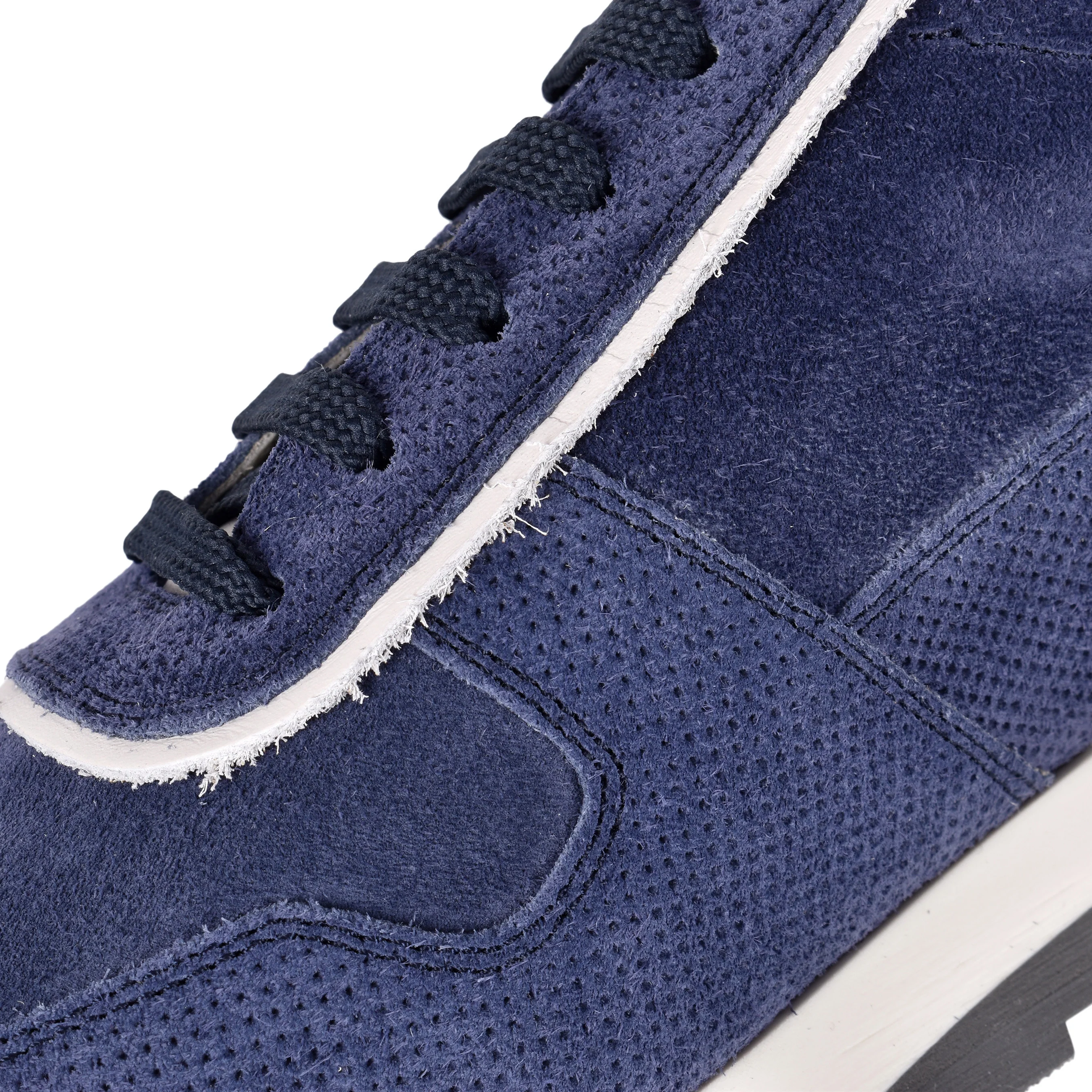 BRUNELLO CUCINELLI MEN'S 100% LEATHER NAVY FASHION RUNNER SNEAKERS SHOE - Image 6