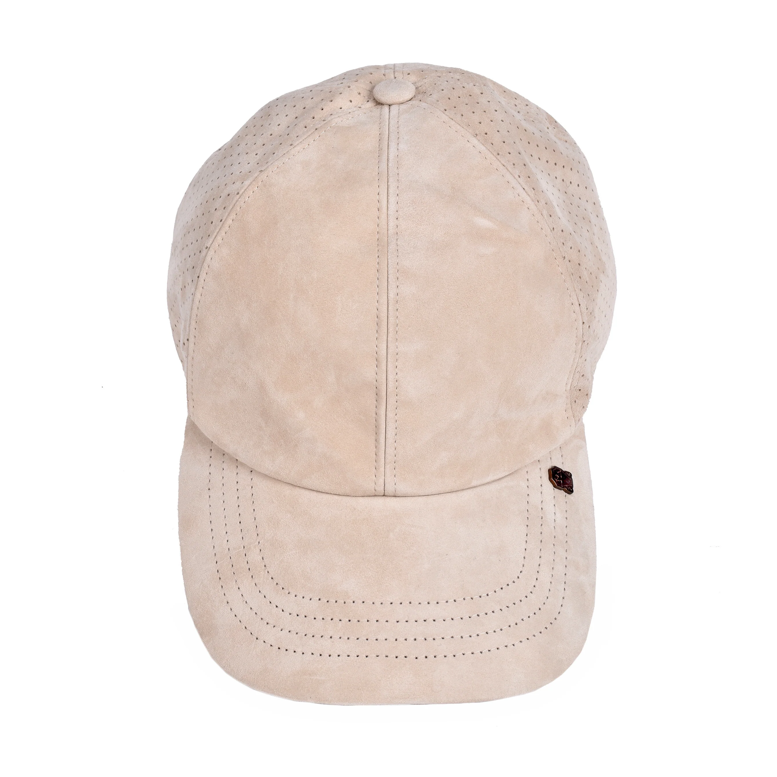 BRUNELLO CUCINELLI MEN'S 100% LEATHER SUEDE LOG BASEBALL HAT /CAP