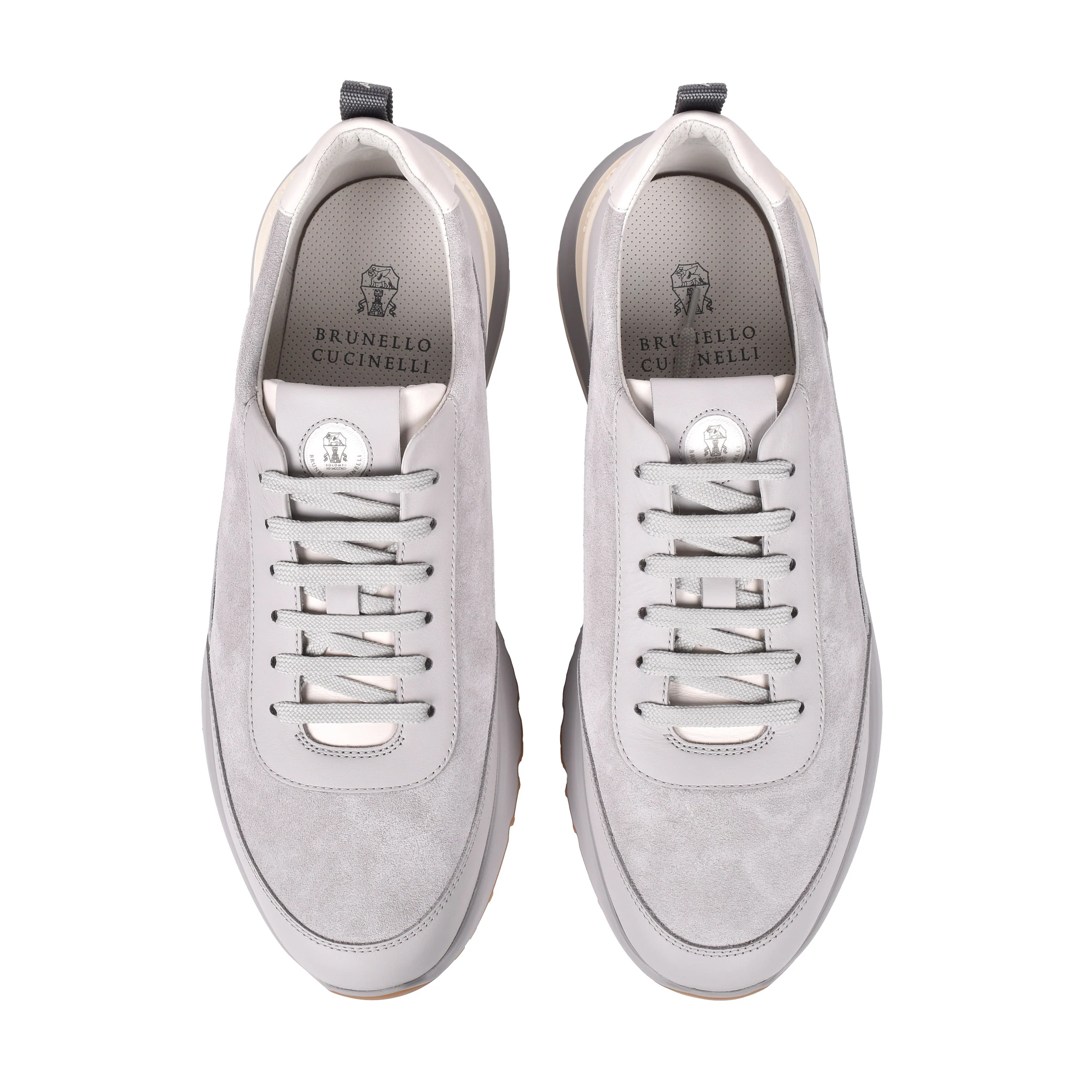 BRUNELLO CUCINELLI MEN'S 100% LEATHER TWO TONE FASHION RUNNER SNEAKER SHOE NEW - Image 4