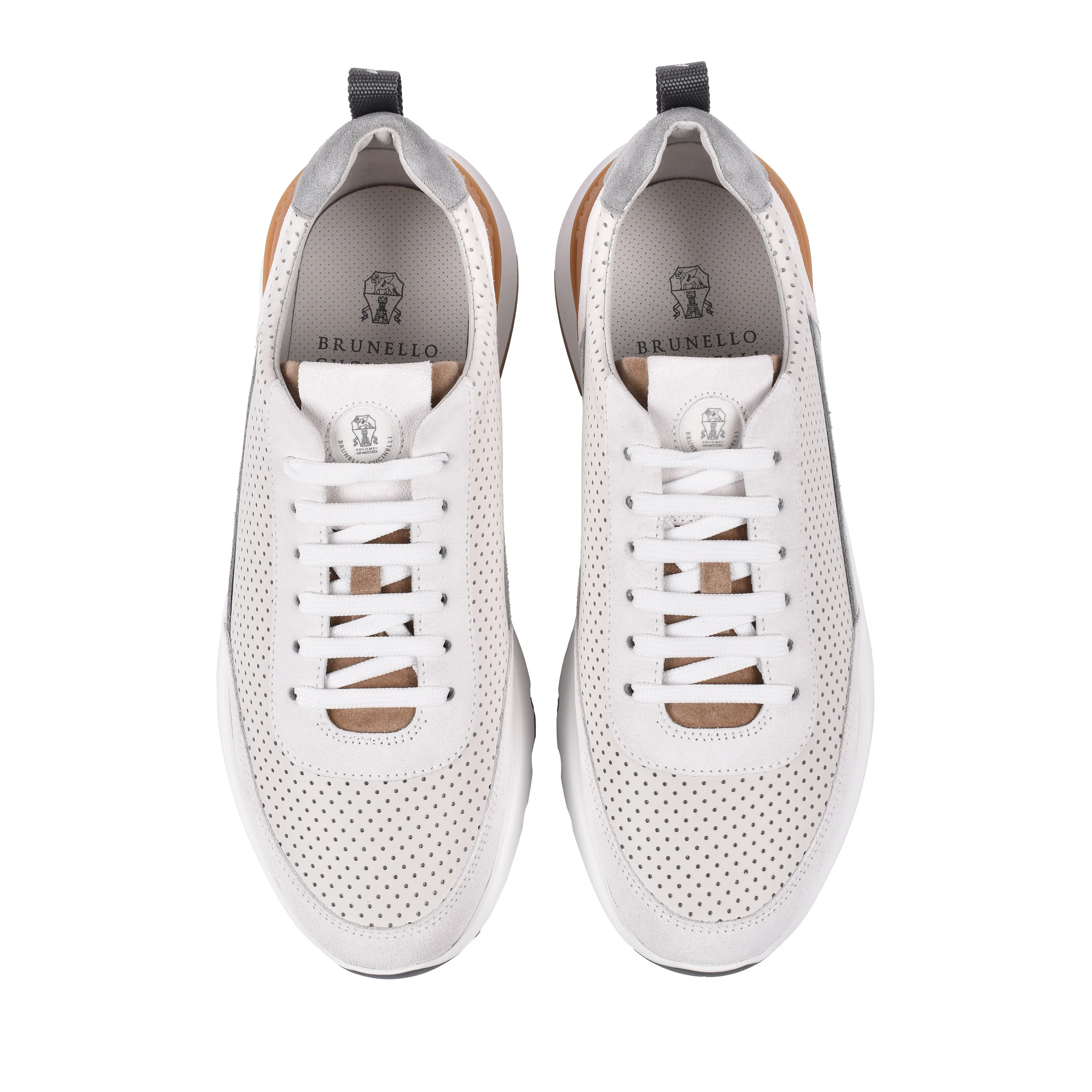 BRUNELLO CUCINELLI MEN'S 100% LEATHER TWO TONE FASHION RUNNER SNEAKER SHOE NEW - Image 7