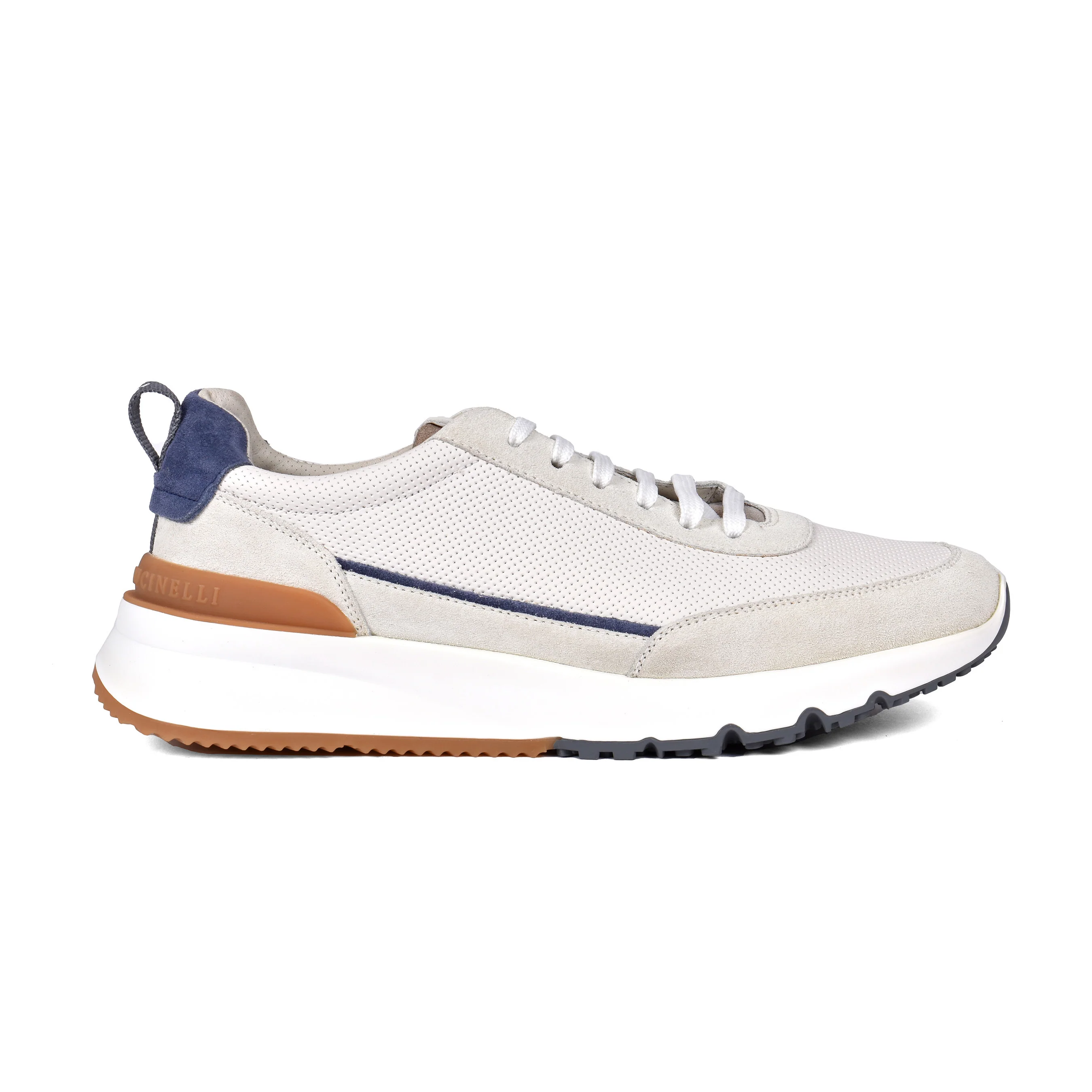BRUNELLO CUCINELLI MEN'S 100% LEATHER TWO TONE FASHION RUNNER SNEAKERS SHOE NEW - Image 2