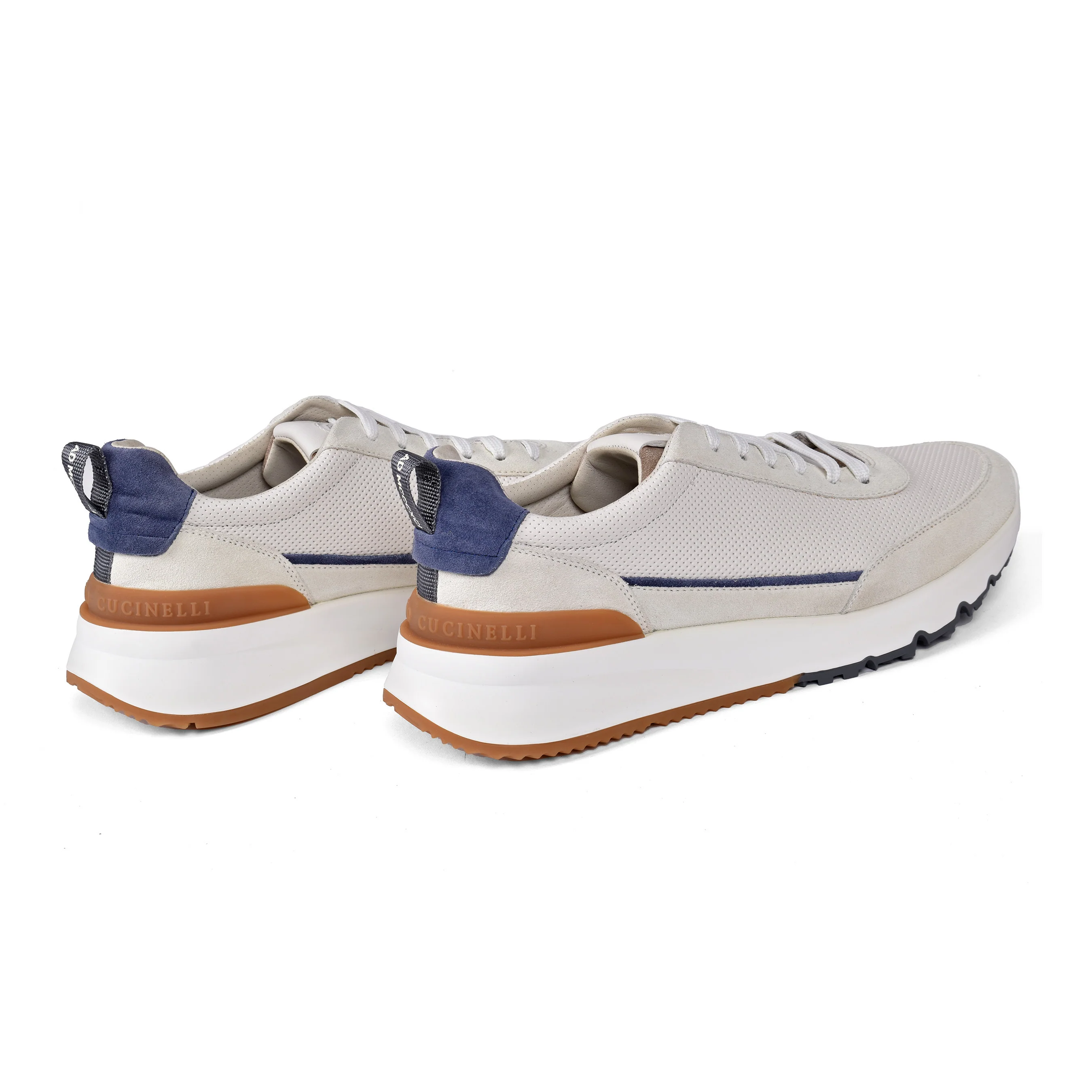 BRUNELLO CUCINELLI MEN'S 100% LEATHER TWO TONE FASHION RUNNER SNEAKERS SHOE NEW - Image 3