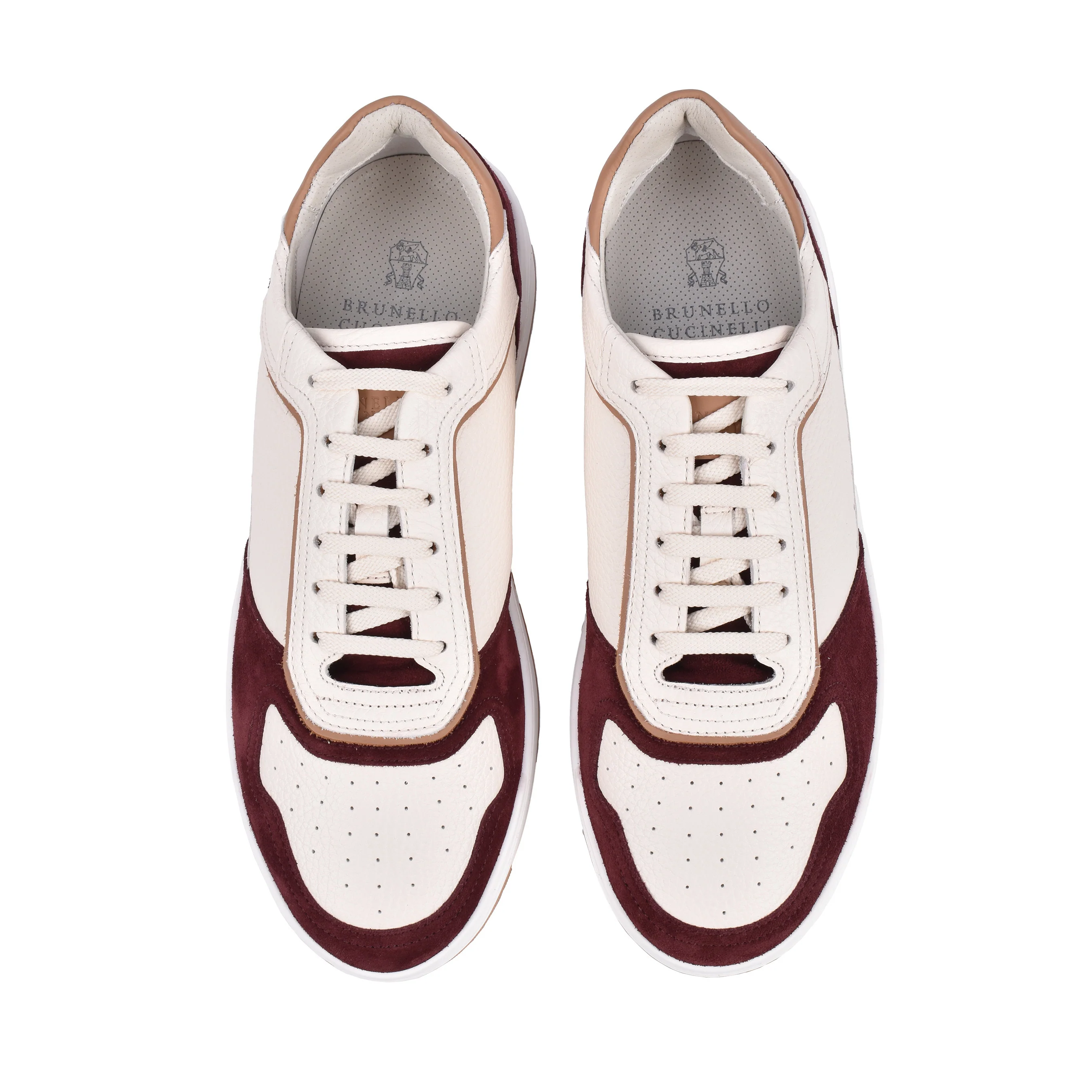 BRUNELLO CUCINELLI MEN'S 100% LEATHER TWO TONE FASHION RUNNER SNEAKERS SHOE NEW - Image 5