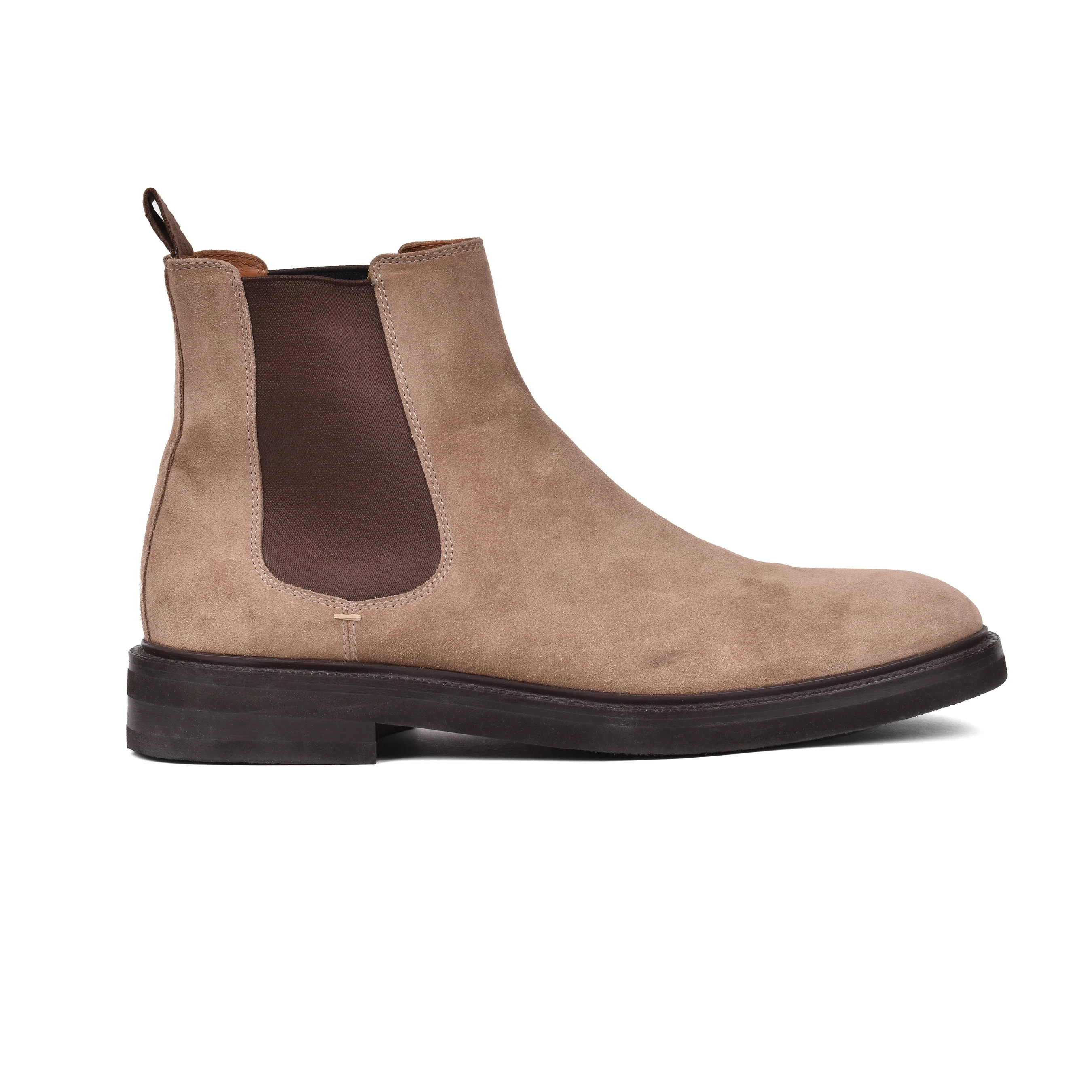 BRUNELLO CUCINELLI MEN'S 100% LEATHER TWO TONE MID CALF CHELSEA BOOTS - Image 2