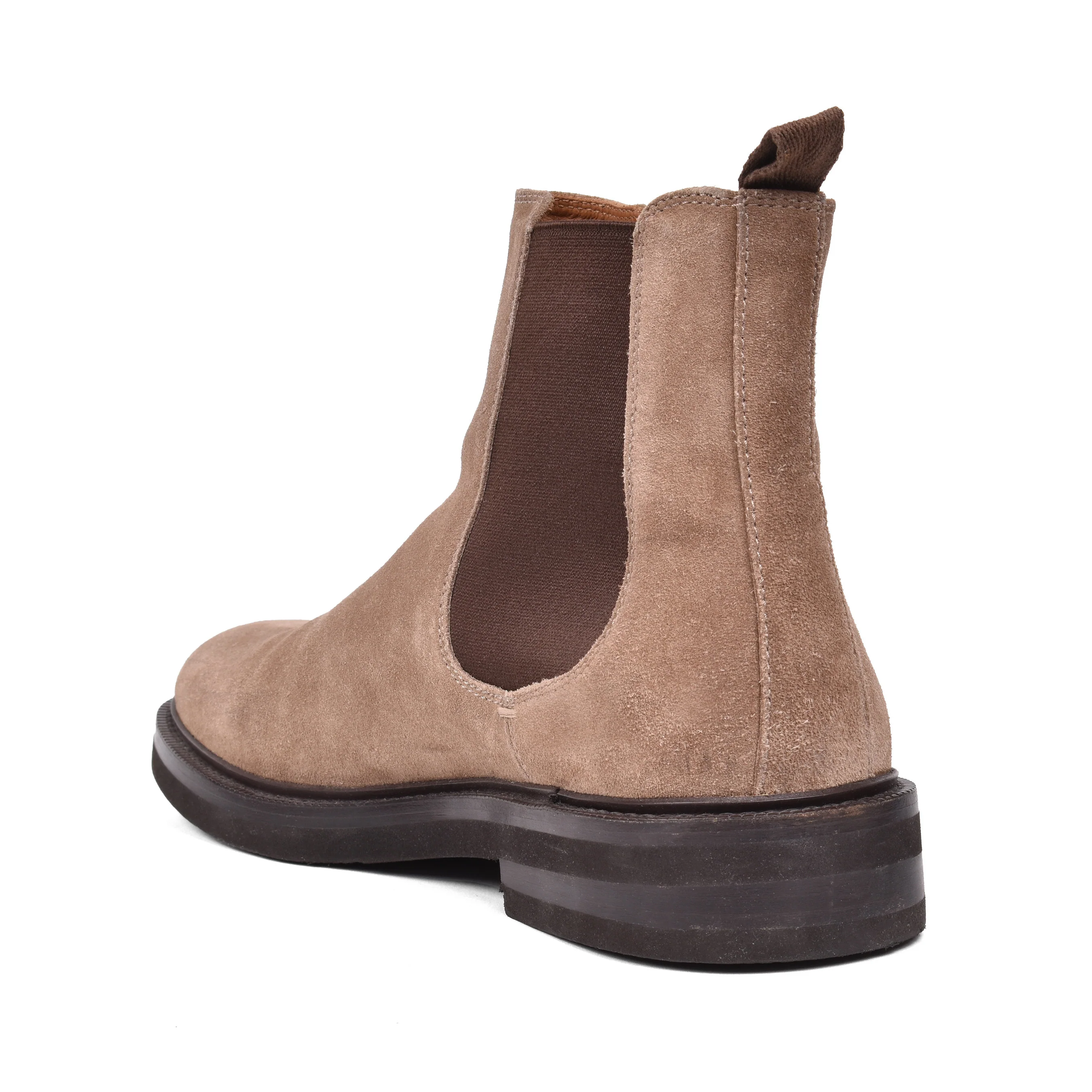 BRUNELLO CUCINELLI MEN'S 100% LEATHER TWO TONE MID CALF CHELSEA BOOTS - Image 5