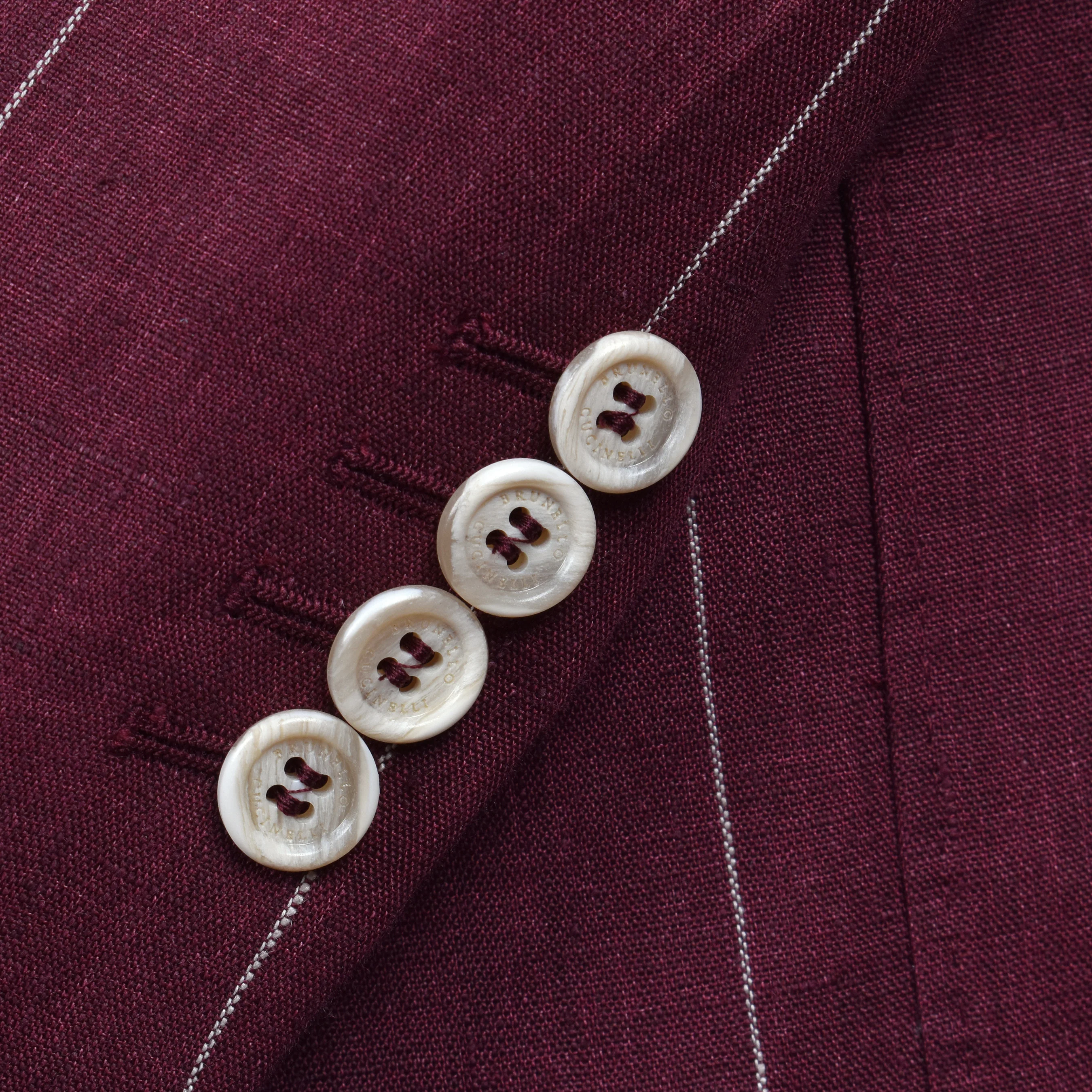 BRUNELLO CUCINELLI MEN'S 100% LINEN 3 BUTTON STRIPED CASUAL SUIT NEW - Image 5