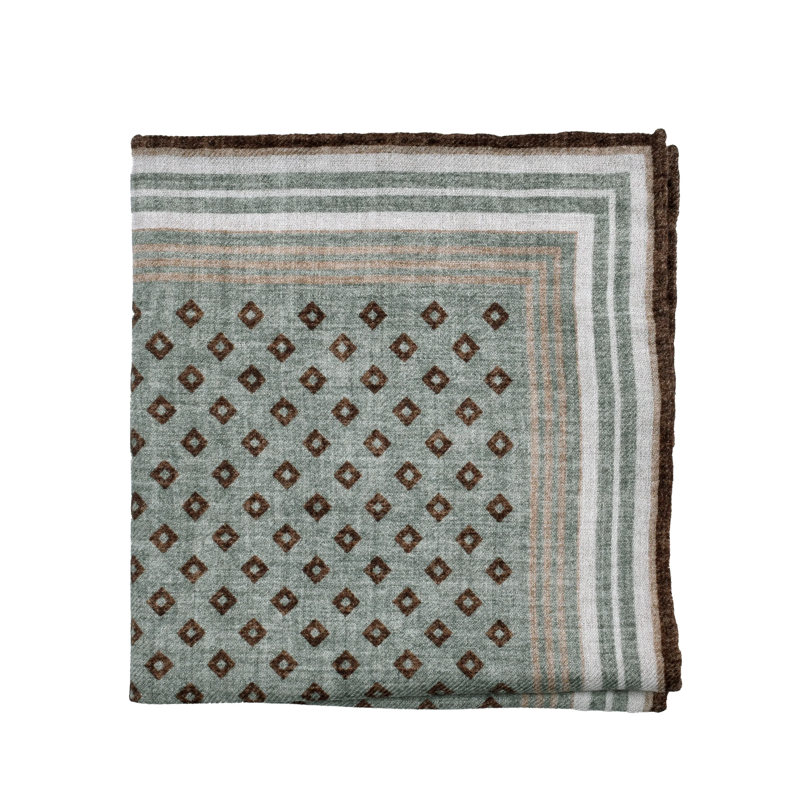 BRUNELLO CUCINELLI MEN'S 100% SILK GEOMETRIC POCKET SQUARE