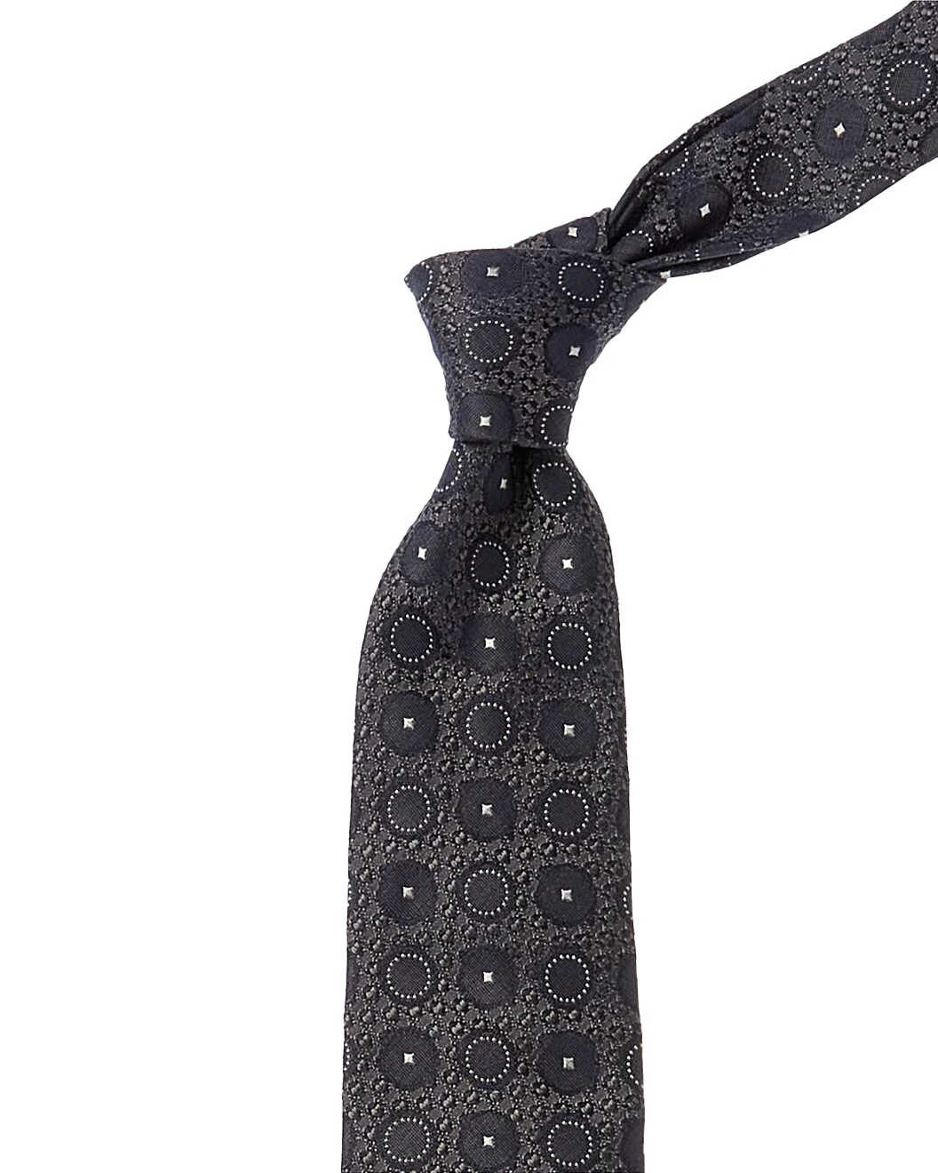 BRUNELLO CUCINELLI MEN'S 100% SILK GEOMETRIC SKINNY TIE NEW