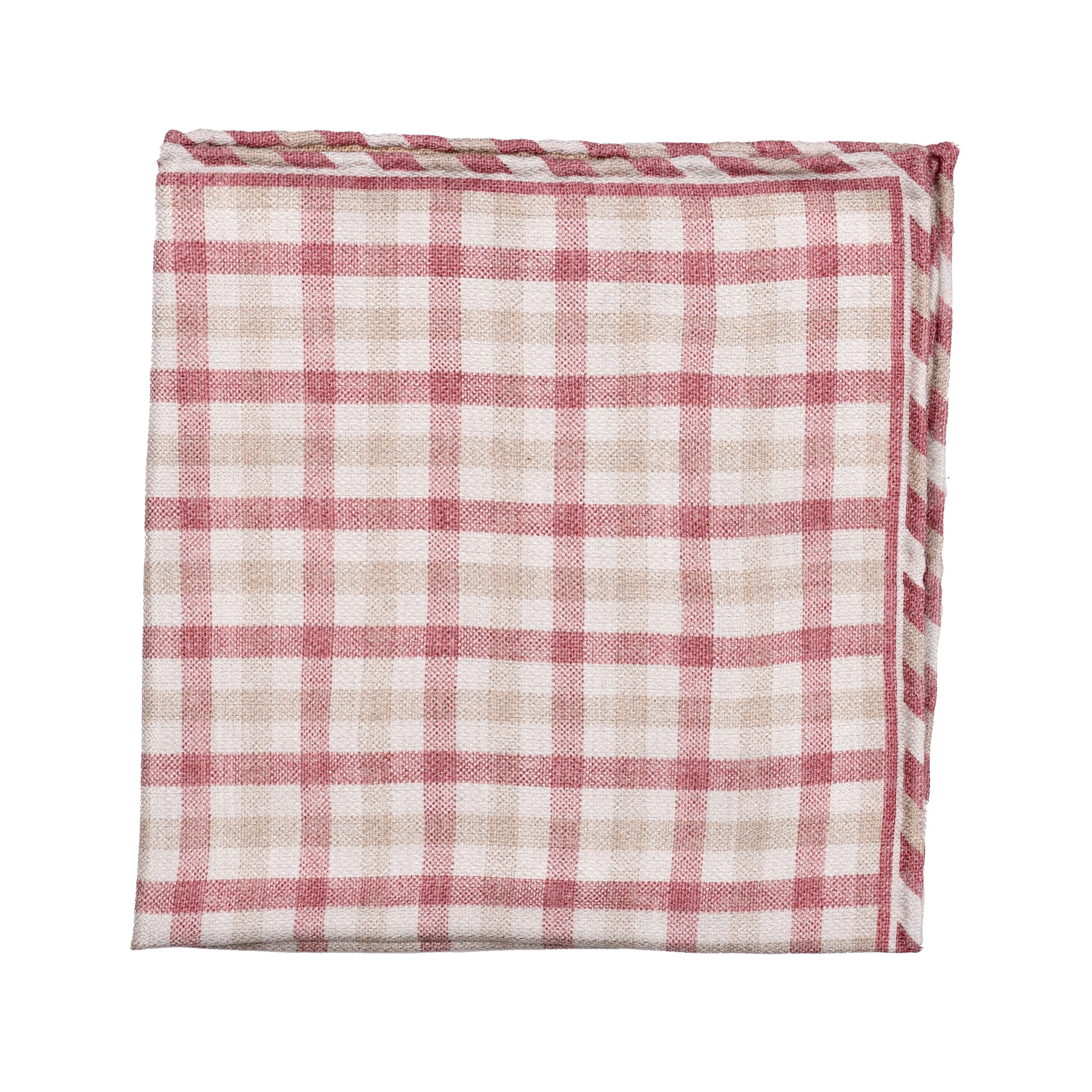 BRUNELLO CUCINELLI MEN'S 100% SILK PLAID POCKET SQUARE
