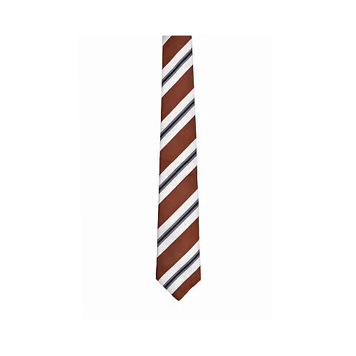 BRUNELLO CUCINELLI MEN'S COCOA SILK STRIPED SKINNY TIE