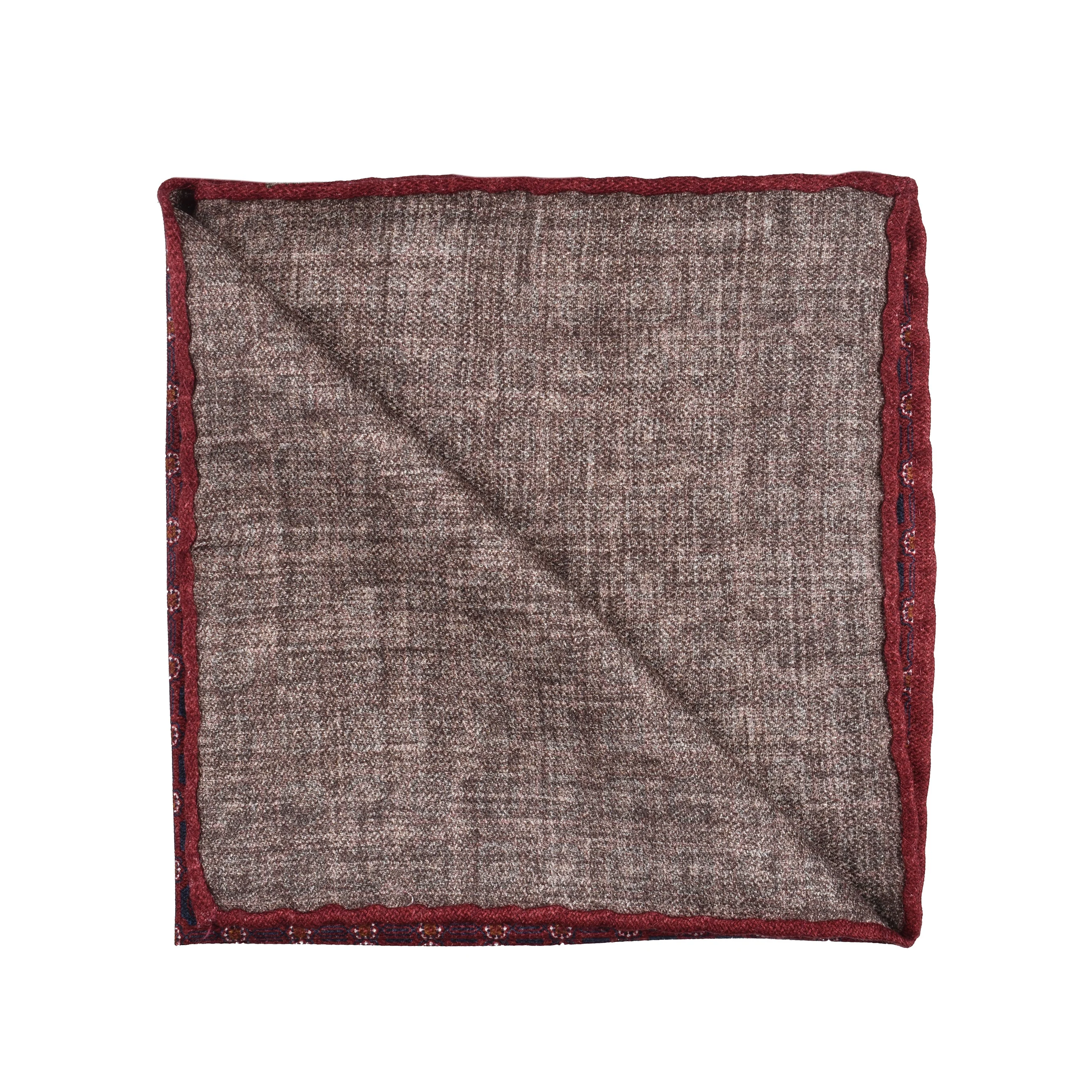 BRUNELLO CUCINELLI MEN'S 100% SILK TWO TONE GEOMETRIC POCKET SQUARE NEW - Image 2