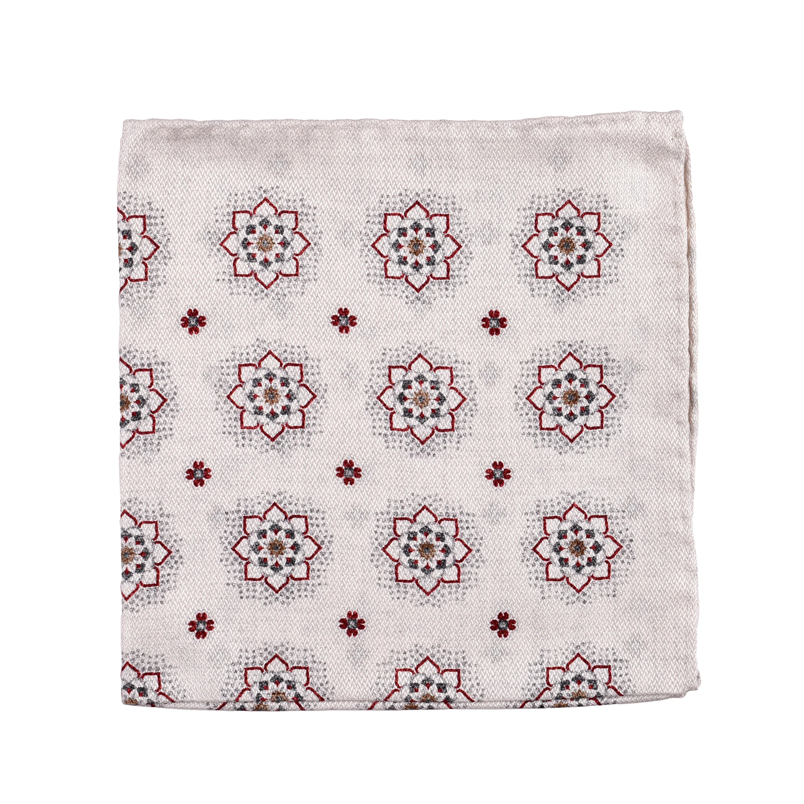 BRUNELLO CUCINELLI MEN'S 100% SILK TWO TONE GEOMETRIC POCKET SQUARE NEW