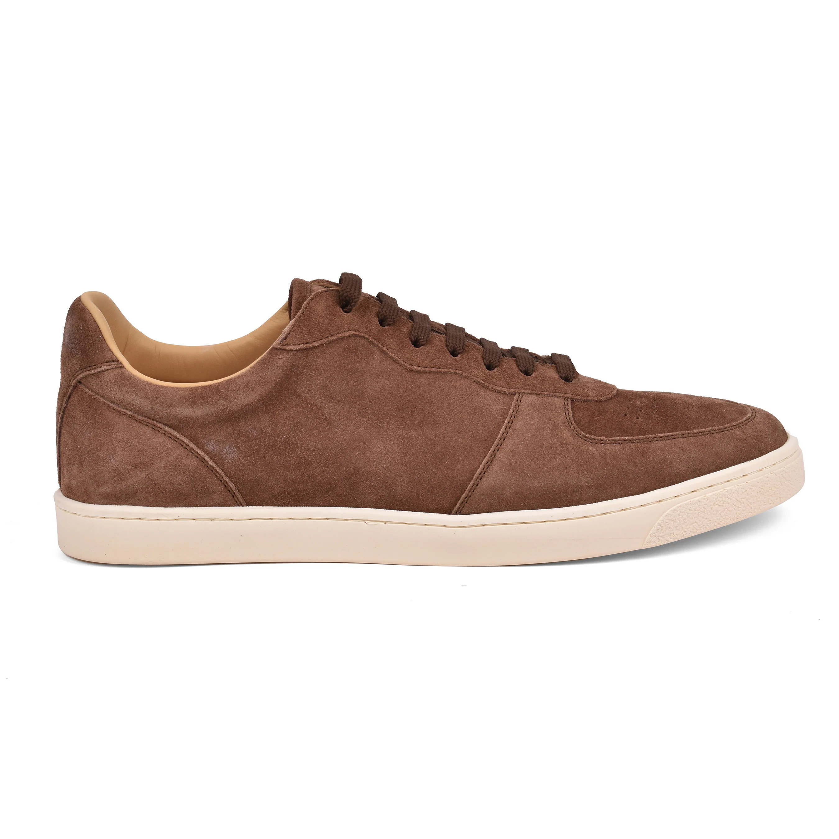 BRUNELLO CUCINELLI MEN'S 100% SUEDE BROWN CASUAL FASHION SNEAKER SHOES NEW - Image 2