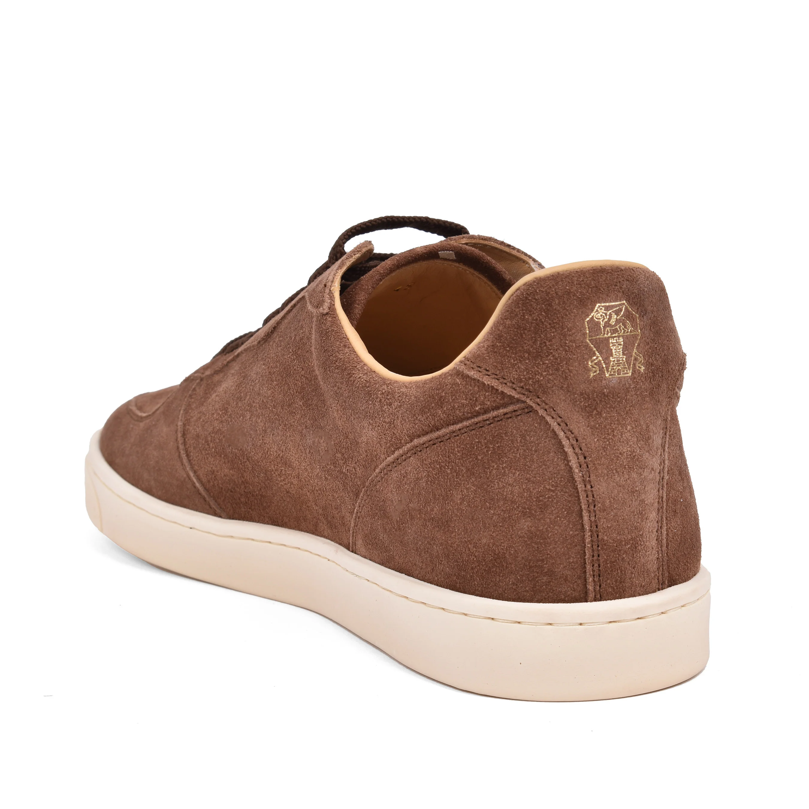 BRUNELLO CUCINELLI MEN'S 100% SUEDE BROWN CASUAL FASHION SNEAKER SHOES NEW - Image 4
