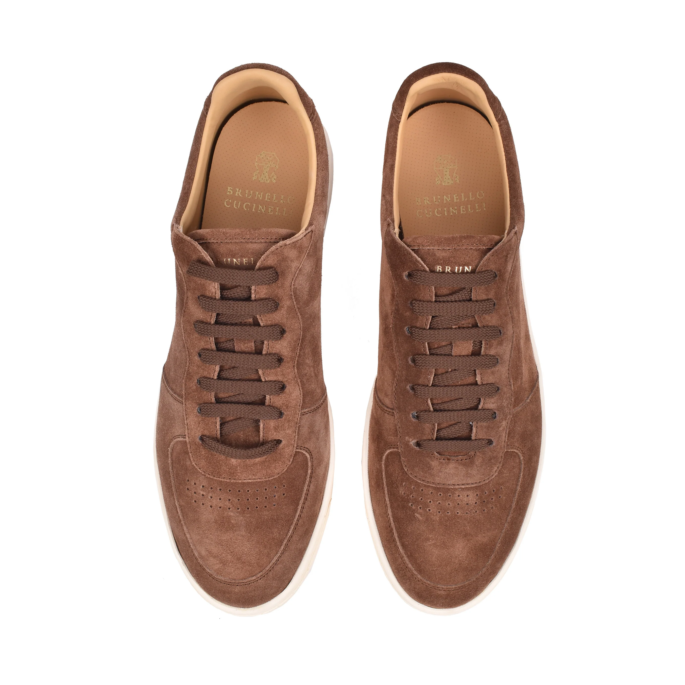 BRUNELLO CUCINELLI MEN'S 100% SUEDE BROWN CASUAL FASHION SNEAKER SHOES NEW - Image 5