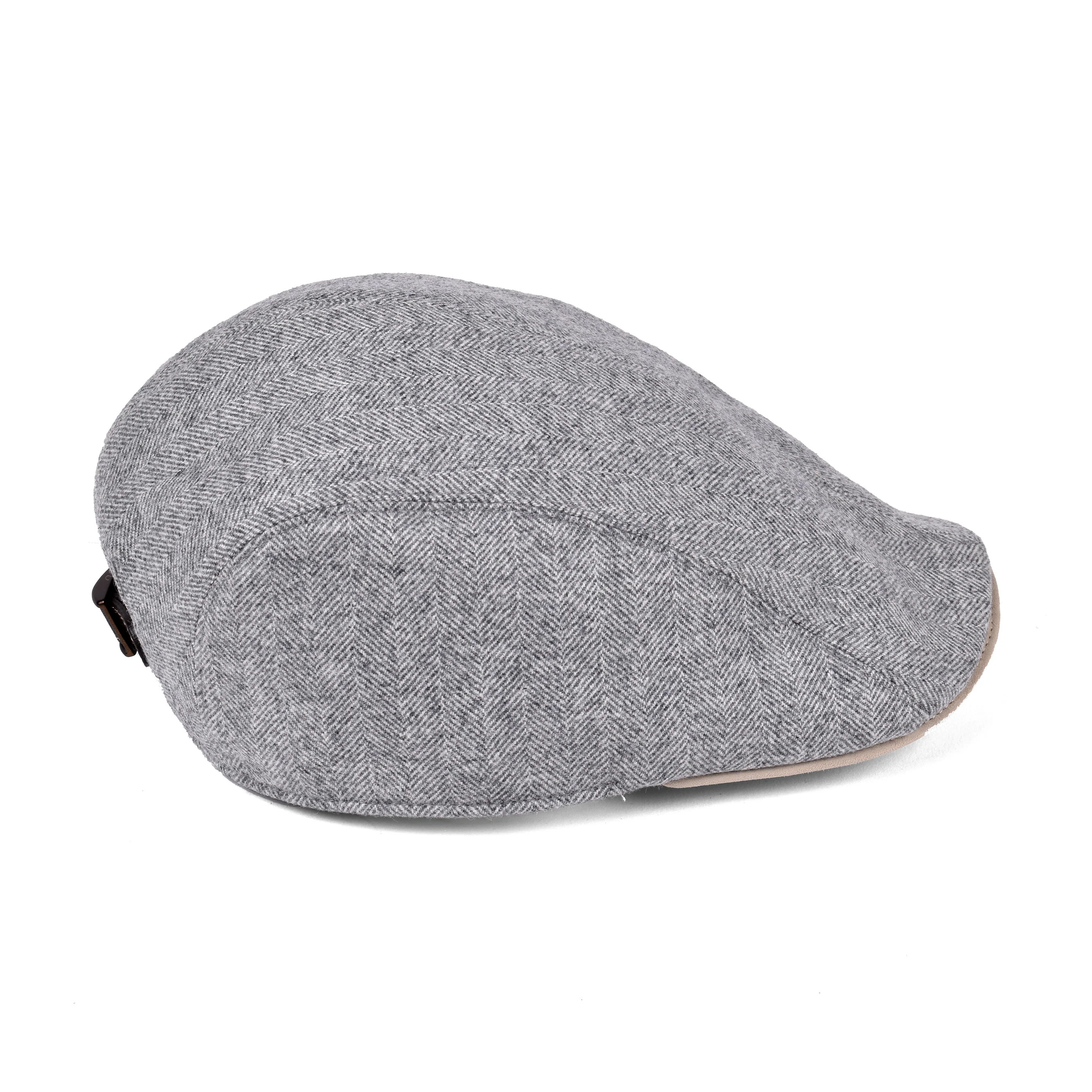 BRUNELLO CUCINELLI MEN'S 100% VIRGIN WOOL GRAY FLAT HAT /CAP - Image 2