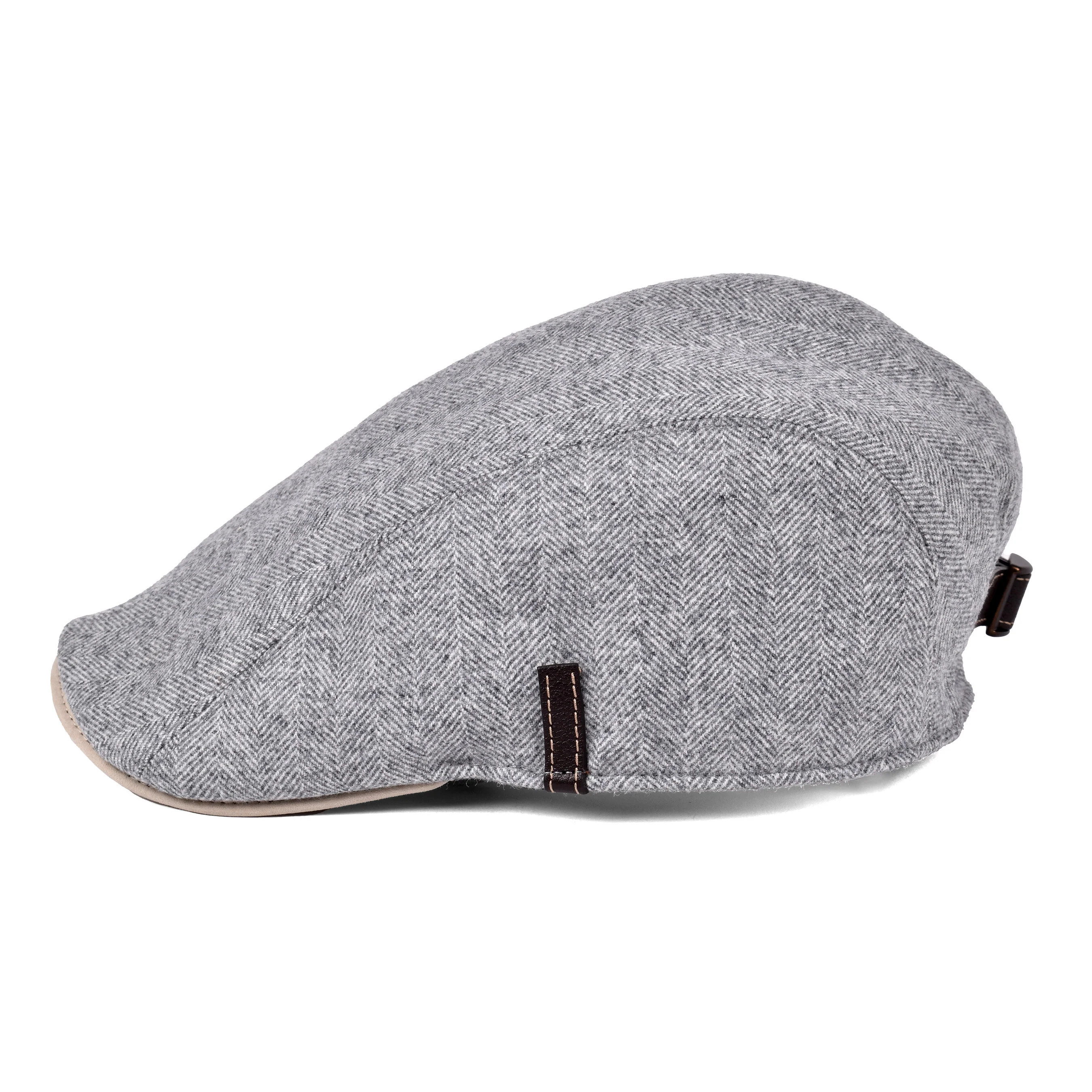 BRUNELLO CUCINELLI MEN'S 100% VIRGIN WOOL GRAY FLAT HAT /CAP - Image 3