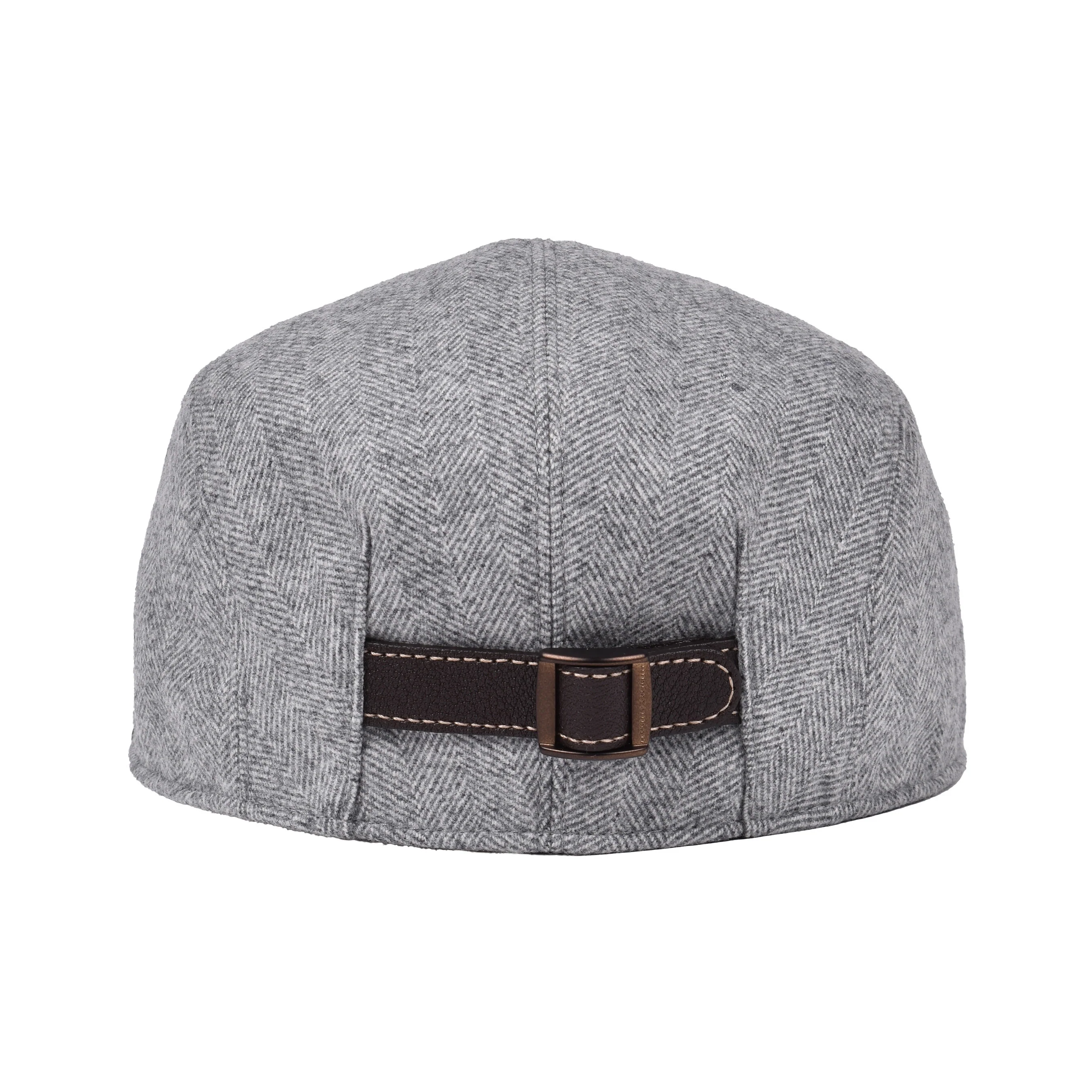 BRUNELLO CUCINELLI MEN'S 100% VIRGIN WOOL GRAY FLAT HAT /CAP - Image 4