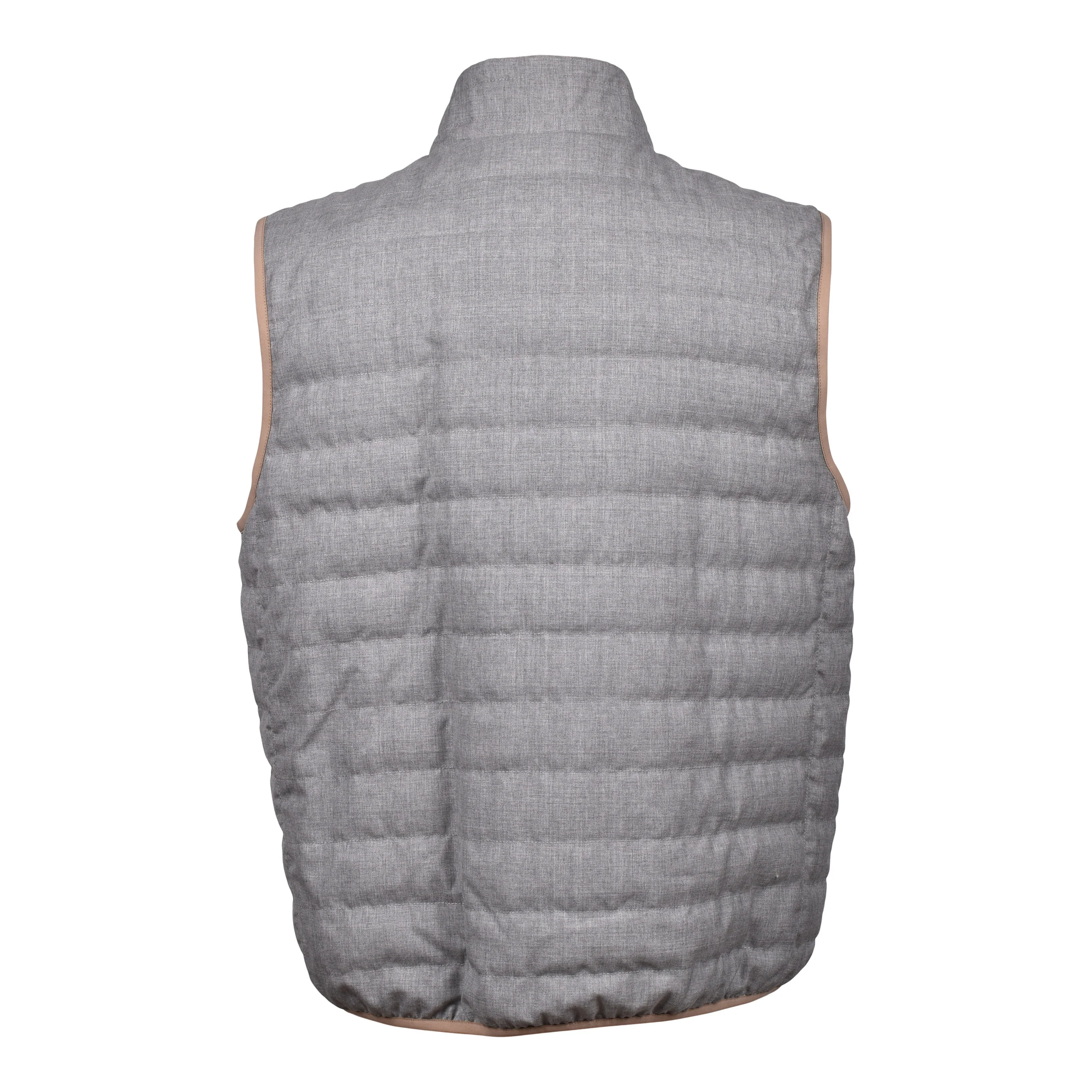 BRUNELLO CUCINELLI MEN'S 100% VIRGIN WOOL ZIP UP QUILTED CASUAL PUFFER VEST - Image 2