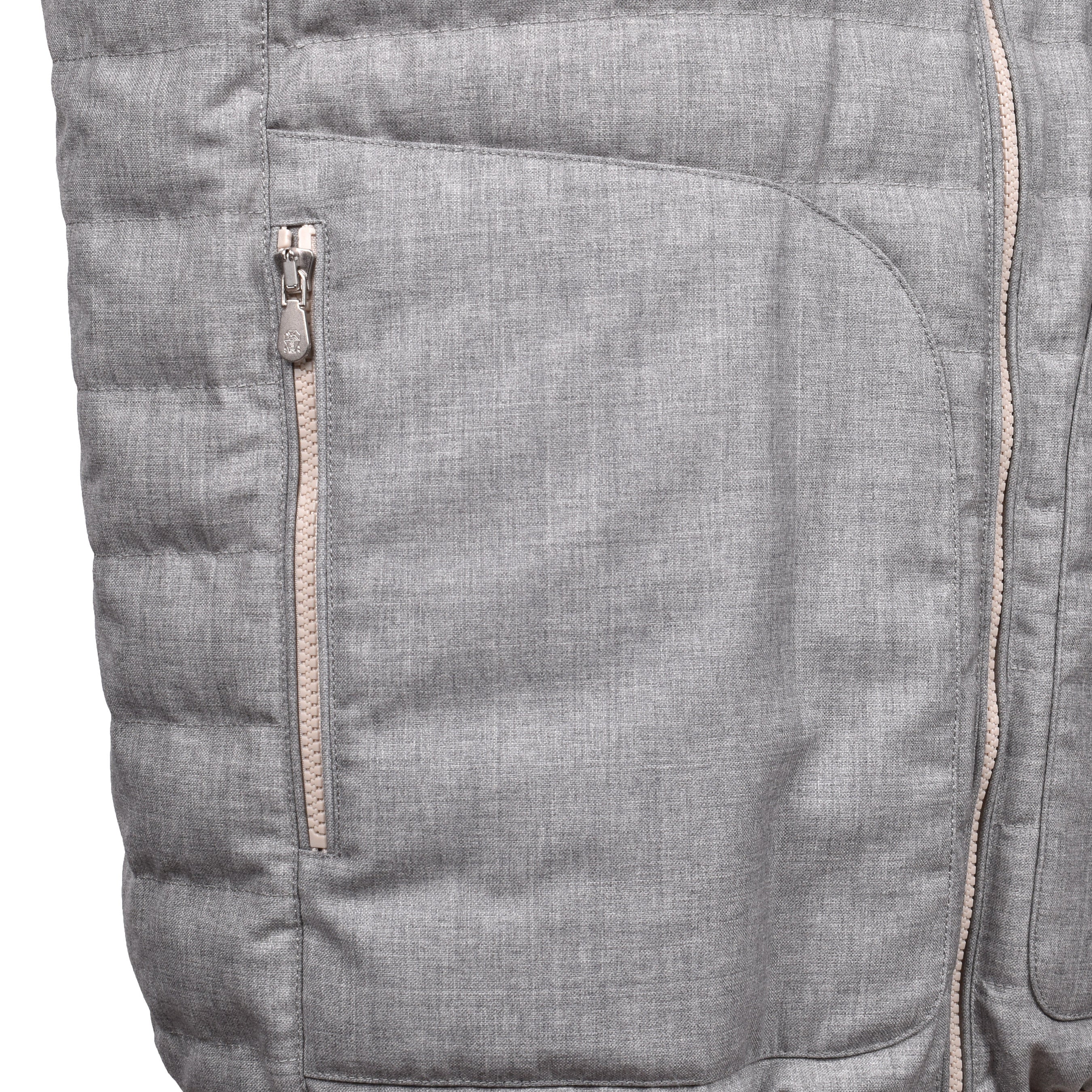 BRUNELLO CUCINELLI MEN'S 100% VIRGIN WOOL ZIP UP QUILTED CASUAL PUFFER VEST - Image 3