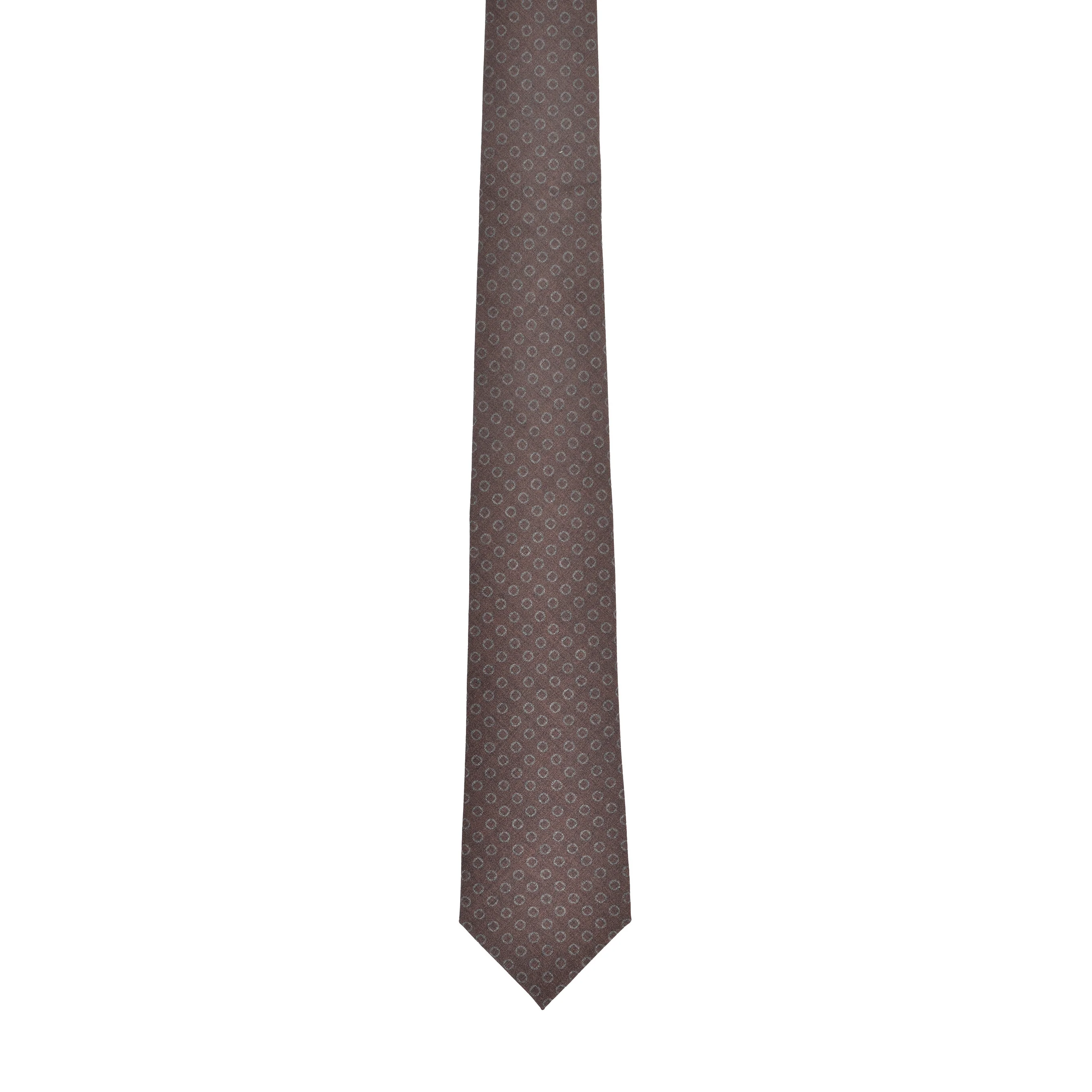 BRUNELLO CUCINELLI MEN'S 100% WOOL GEOMETRIC ESPRESSO TIE
