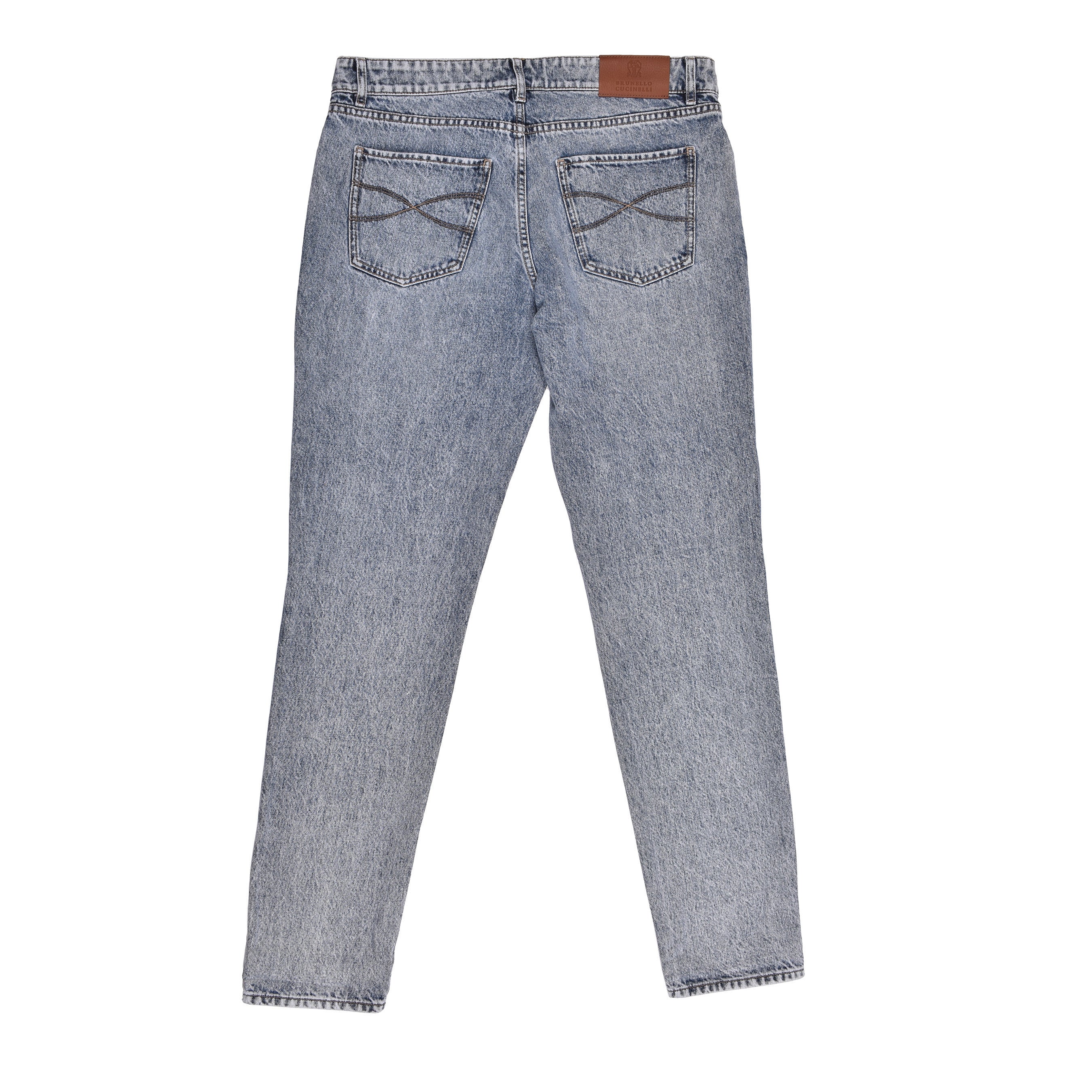 BRUNELLO CUCINELLI MEN'S 5 POCKET TRADITIONAL FIT 100% COTTON DENIM JEAN PANTS - Image 2