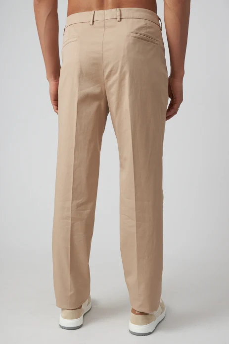 BRUNELLO CUCINELLI MEN'S BEIGE TAILORED TROUSERS - Image 2