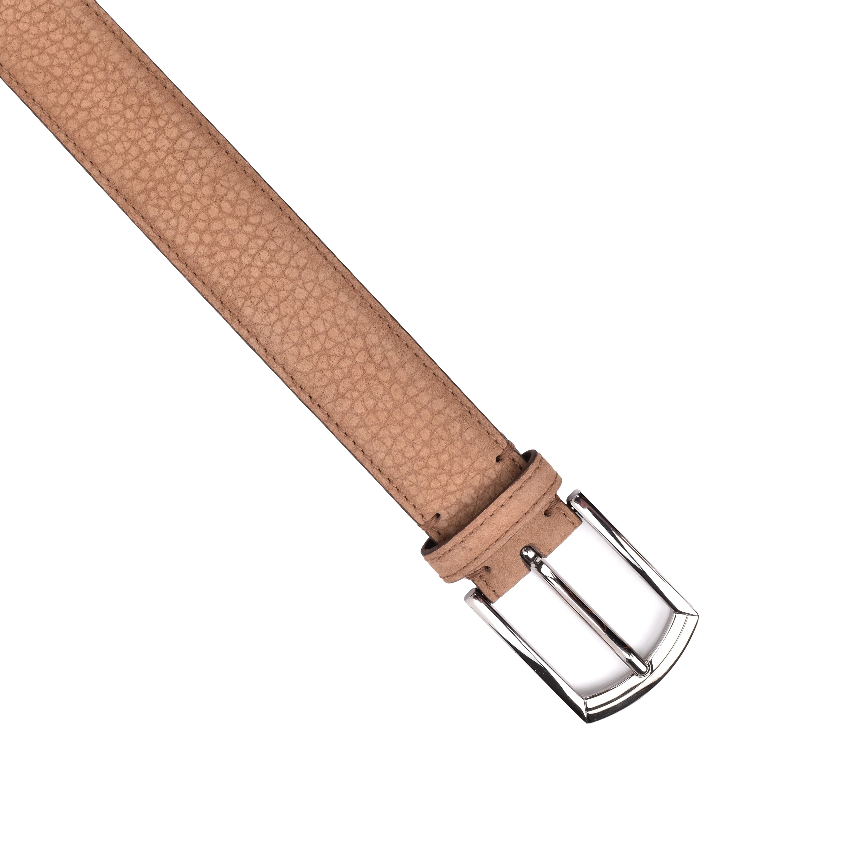 BRUNELLO CUCINELLI MEN'S TAN TEXTURED LEATHER BELT - Image 2