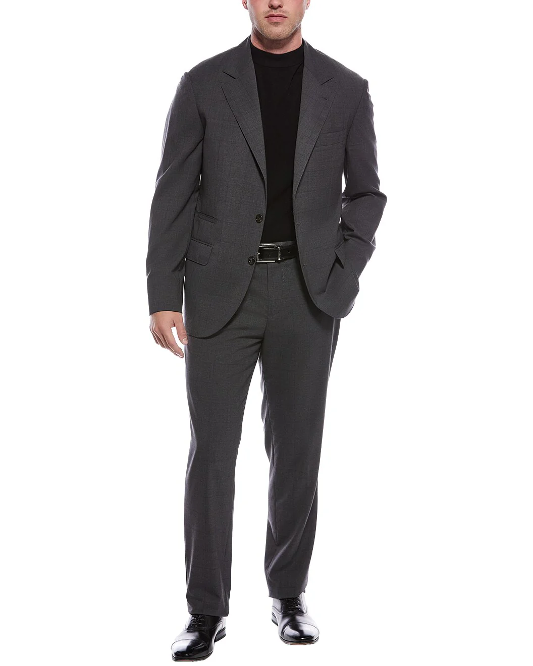 BRUNELLO CUCINELLI MEN'S DARK GREY TAILORED BLAZER
