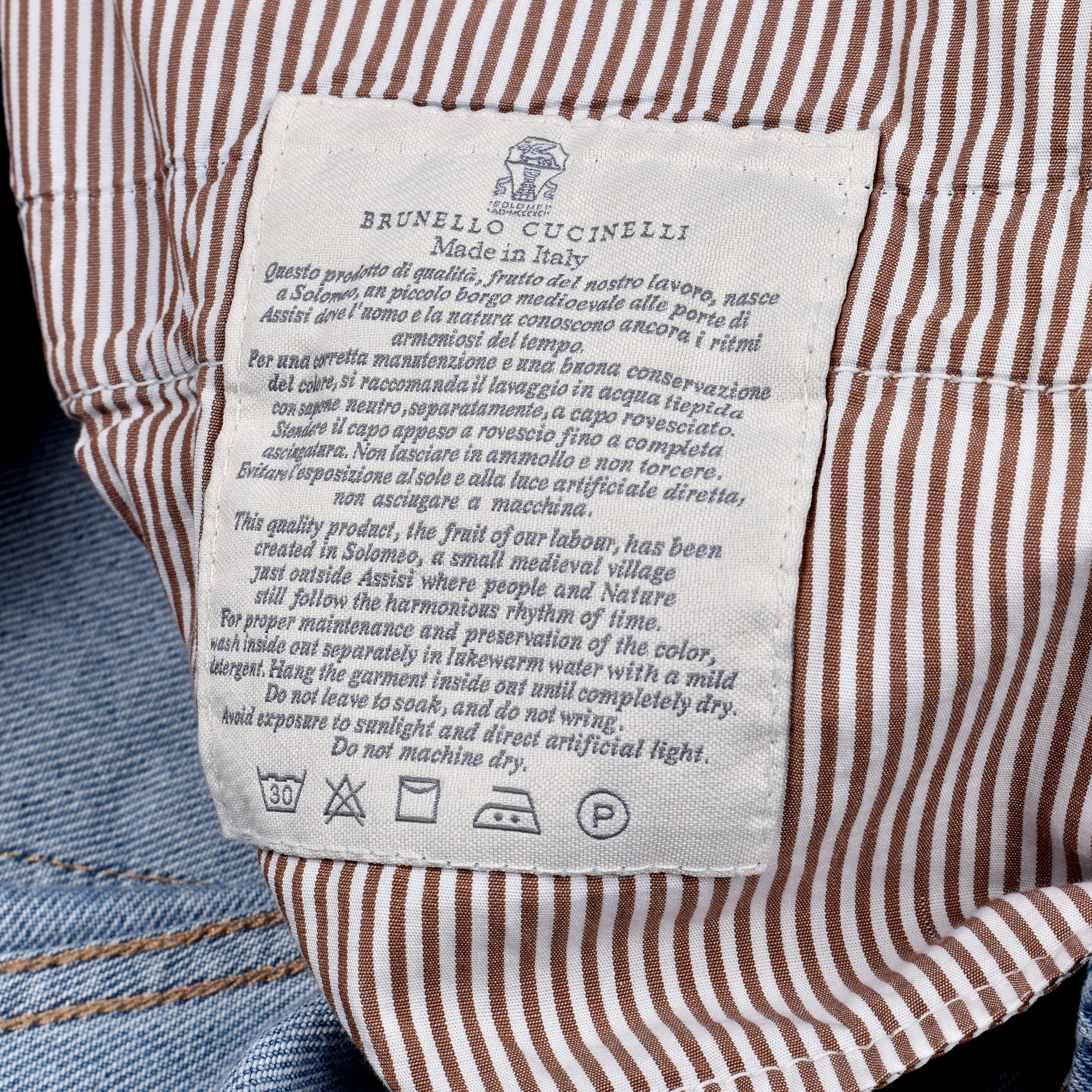 BRUNELLO CUCINELLI MEN'S BLUE DENIM STYLE TROUSERS - Image 5