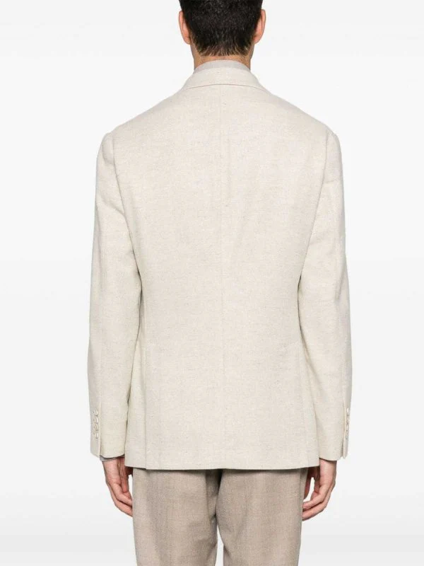 BRUNELLO CUCINELLI MEN'S BUTTER DECONSTRUCTED BLAZER - Image 5