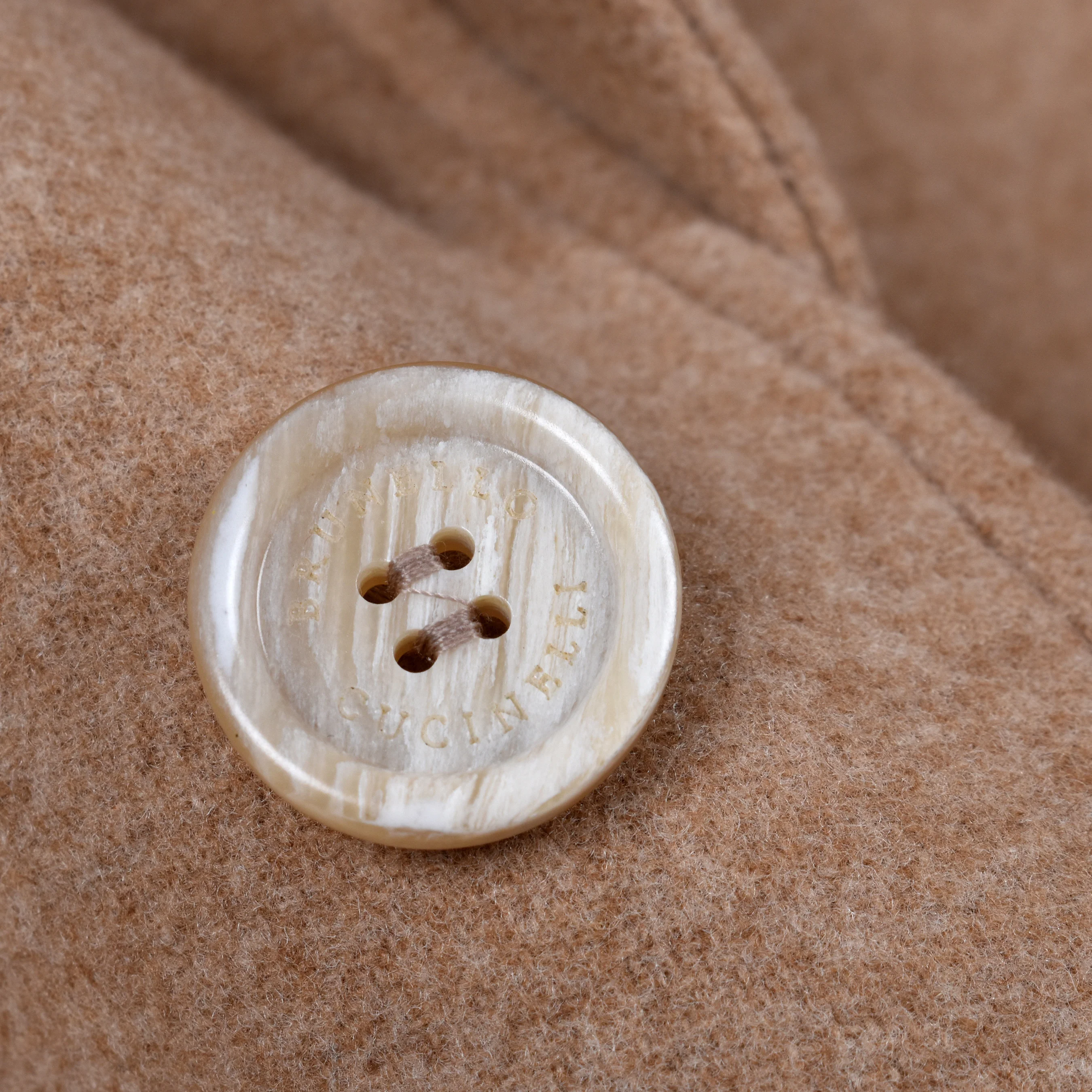 BRUNELLO CUCINELLI MEN'S LIGHT CAMEL CASHMERE BLEND LONG COAT - Image 7