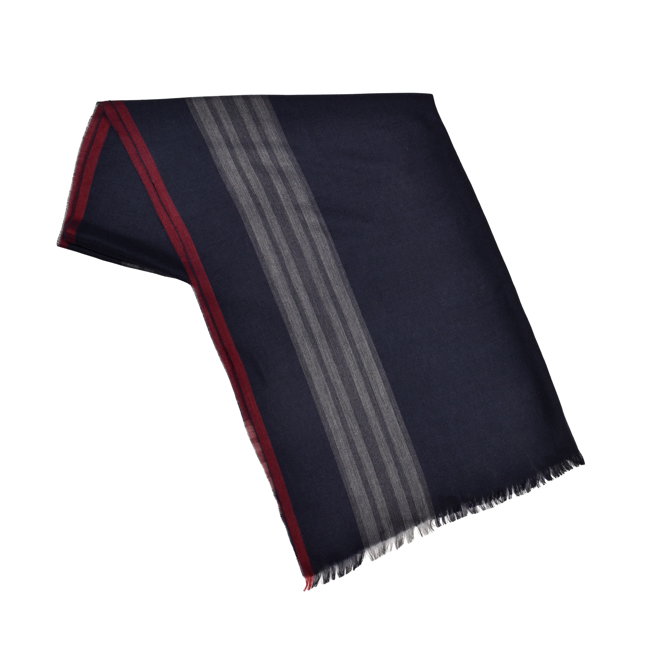 BRUNELLO CUCINELLI MEN'S CASHMERE BLEND TWO TONE MEDIUM WEIGHT FASHION SCARF - Image 2
