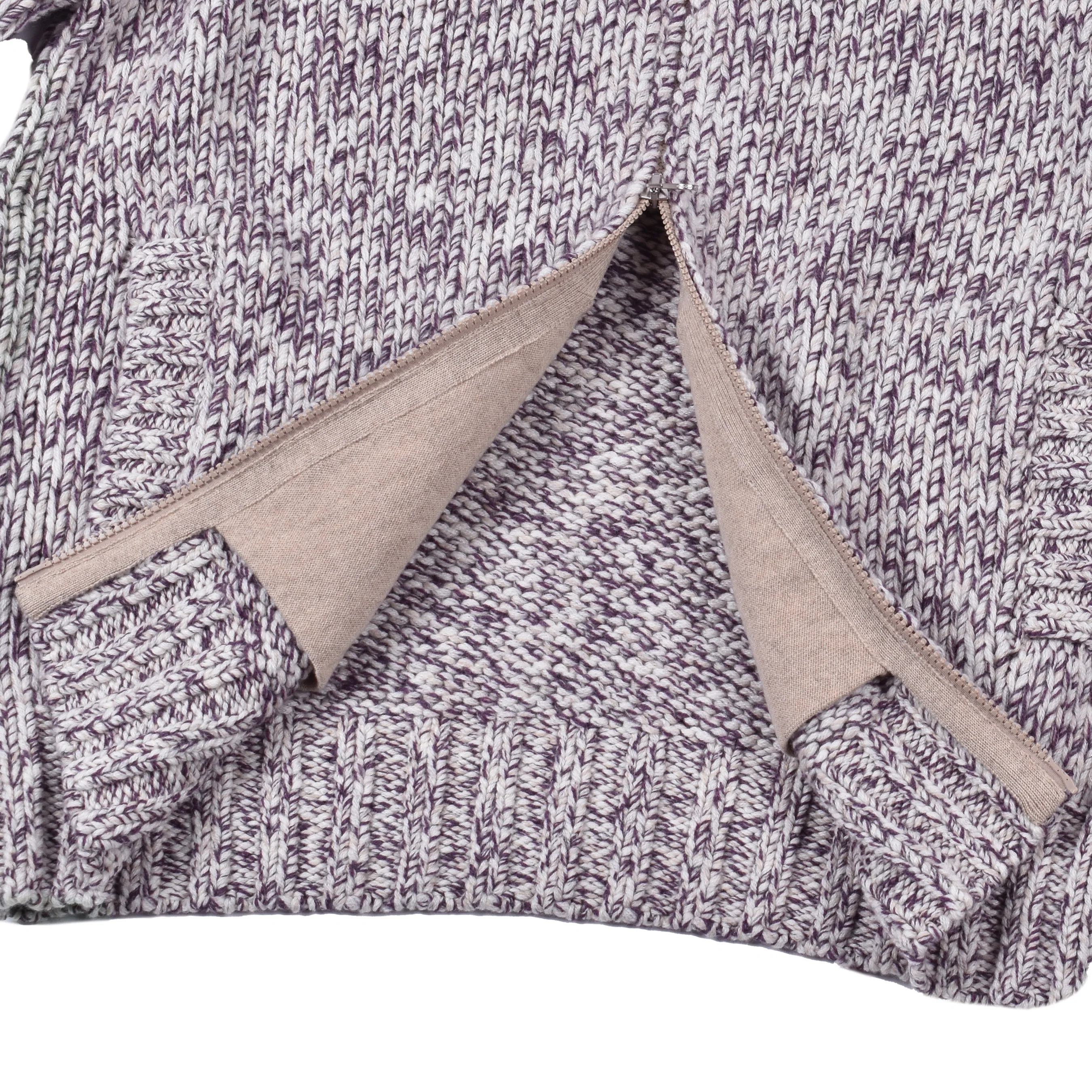 BRUNELLO CUCINELLI MEN'S ECRU CASHMERE BLEND ZIP CARDIGAN - Image 7