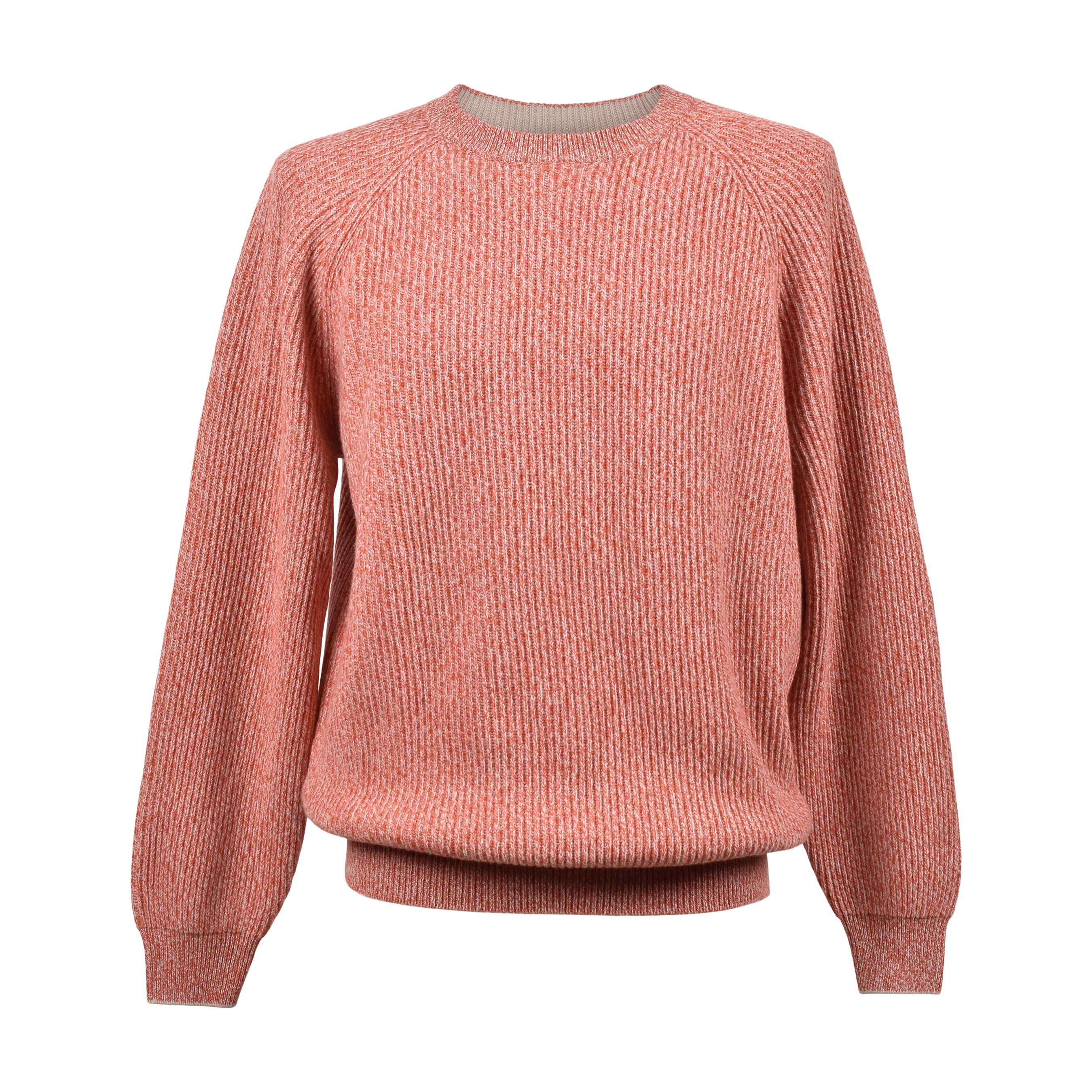BRUNELLO CUCINELLI MEN'S ORANGE CASHMERE WOOL KNIT SWEATER
