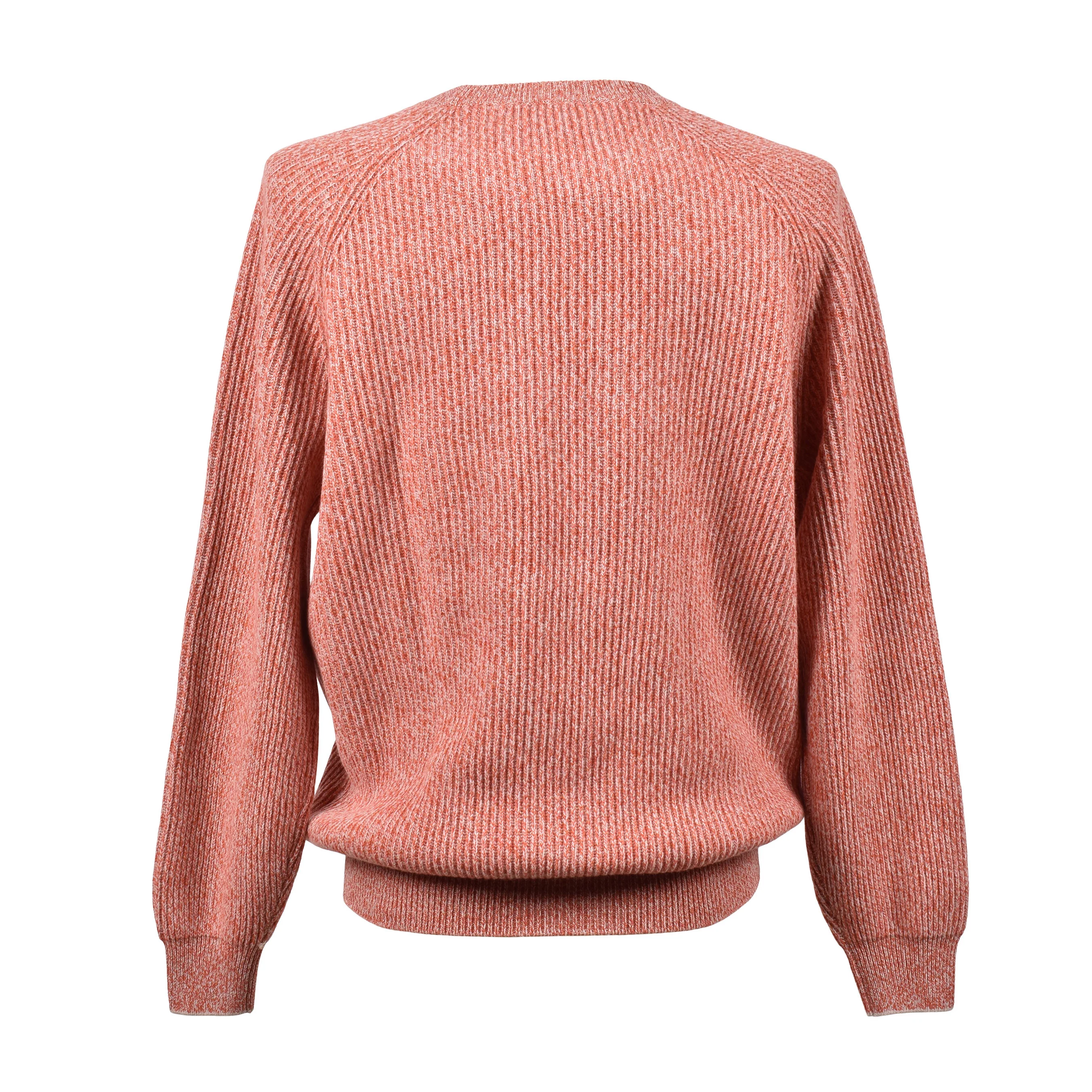 BRUNELLO CUCINELLI MEN'S ORANGE CASHMERE WOOL KNIT SWEATER - Image 2