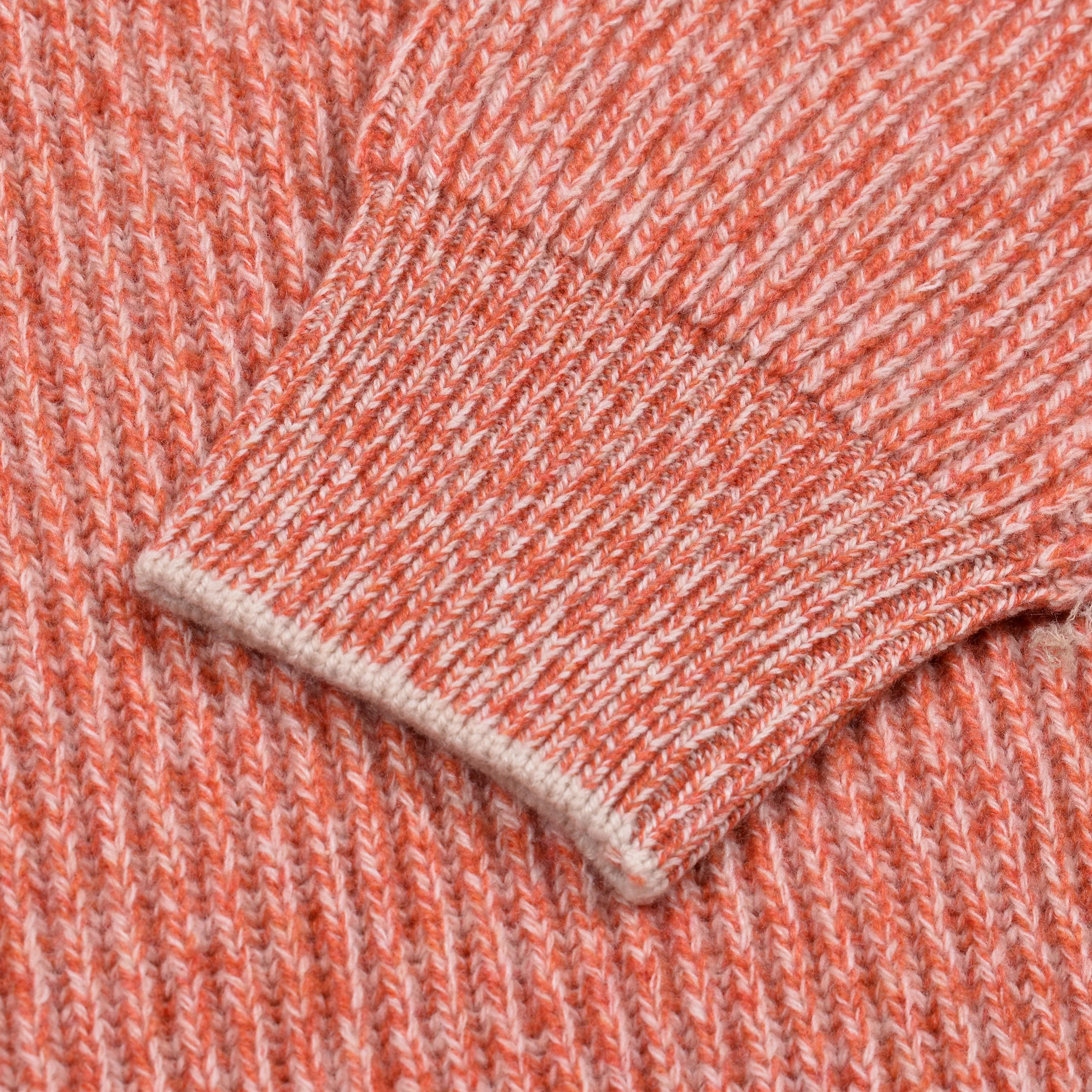 BRUNELLO CUCINELLI MEN'S ORANGE CASHMERE WOOL KNIT SWEATER - Image 4