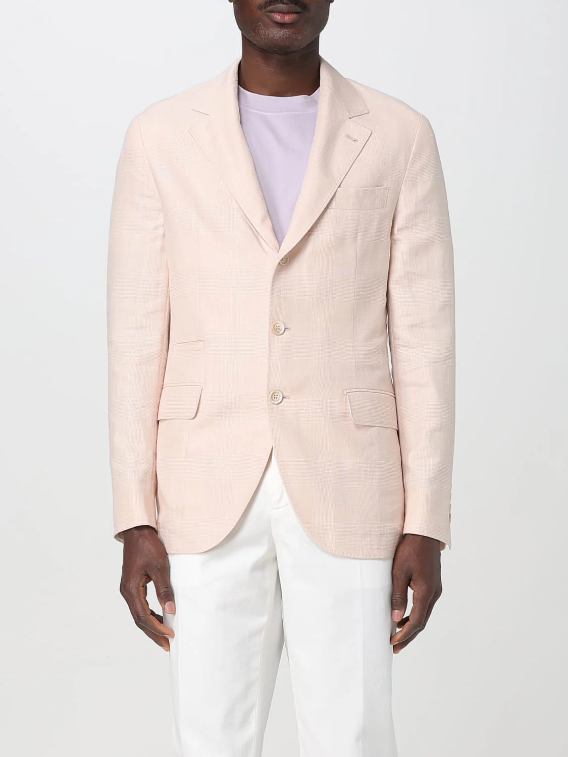 BRUNELLO CUCINELLI MEN'S CHERRY BLOSSOM WOOL LINEN BLAZER