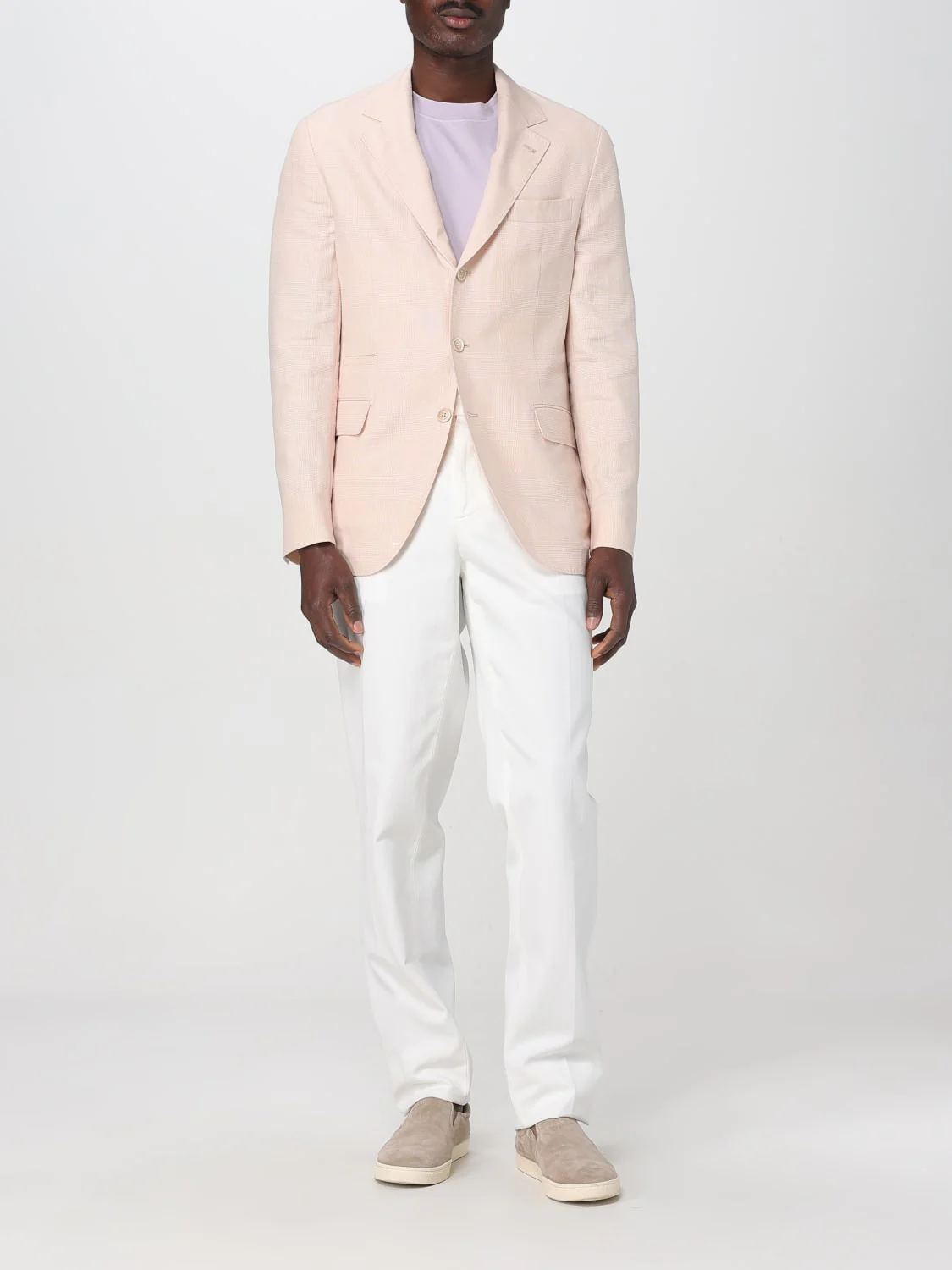 BRUNELLO CUCINELLI MEN'S CHERRY BLOSSOM WOOL LINEN BLAZER - Image 2
