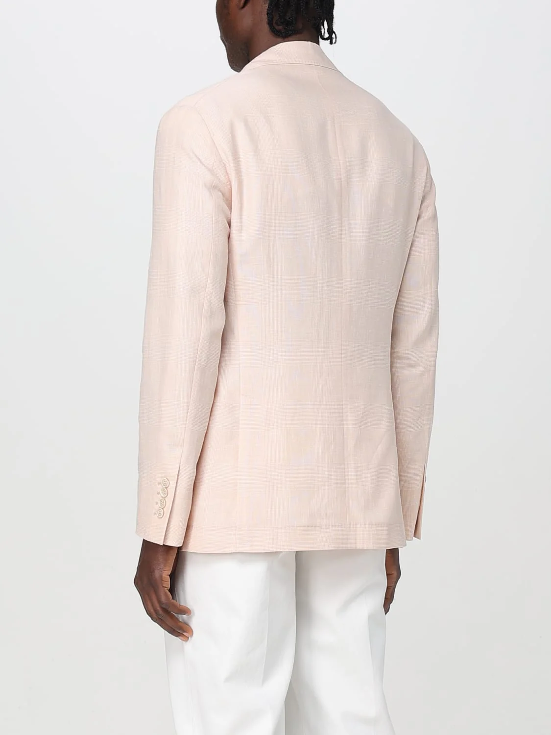 BRUNELLO CUCINELLI MEN'S CHERRY BLOSSOM WOOL LINEN BLAZER - Image 3