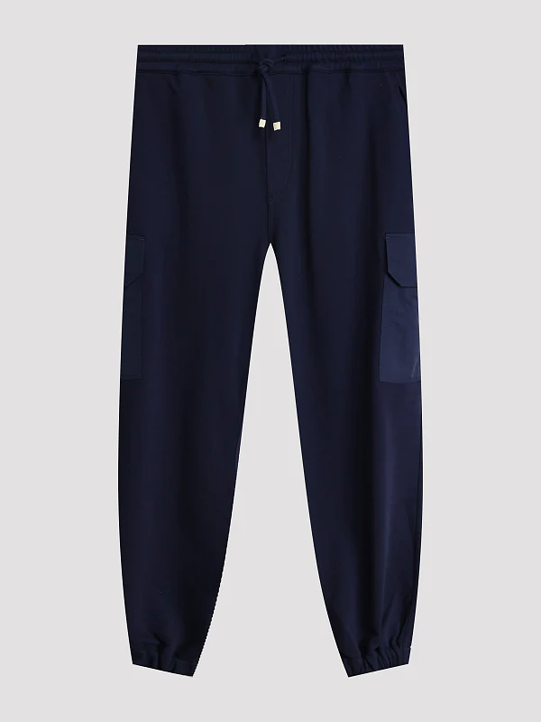 BRUNELLO CUCINELLI MEN'S COBALT TAILORED JOGGER TROUSERS