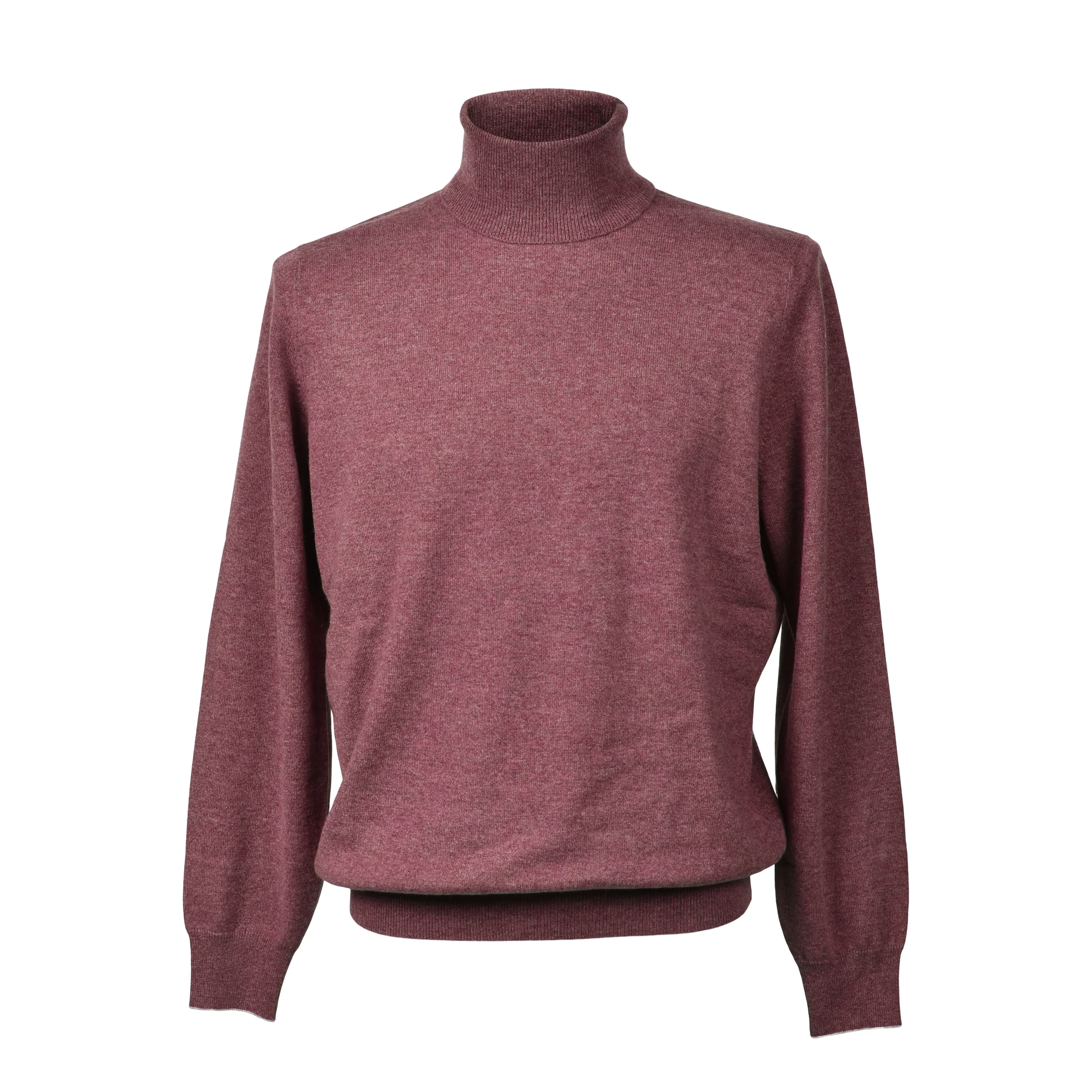 BRUNELLO CUCINELLI MEN'S CORAL CASHMERE TURTLENECK KNIT SWEATER