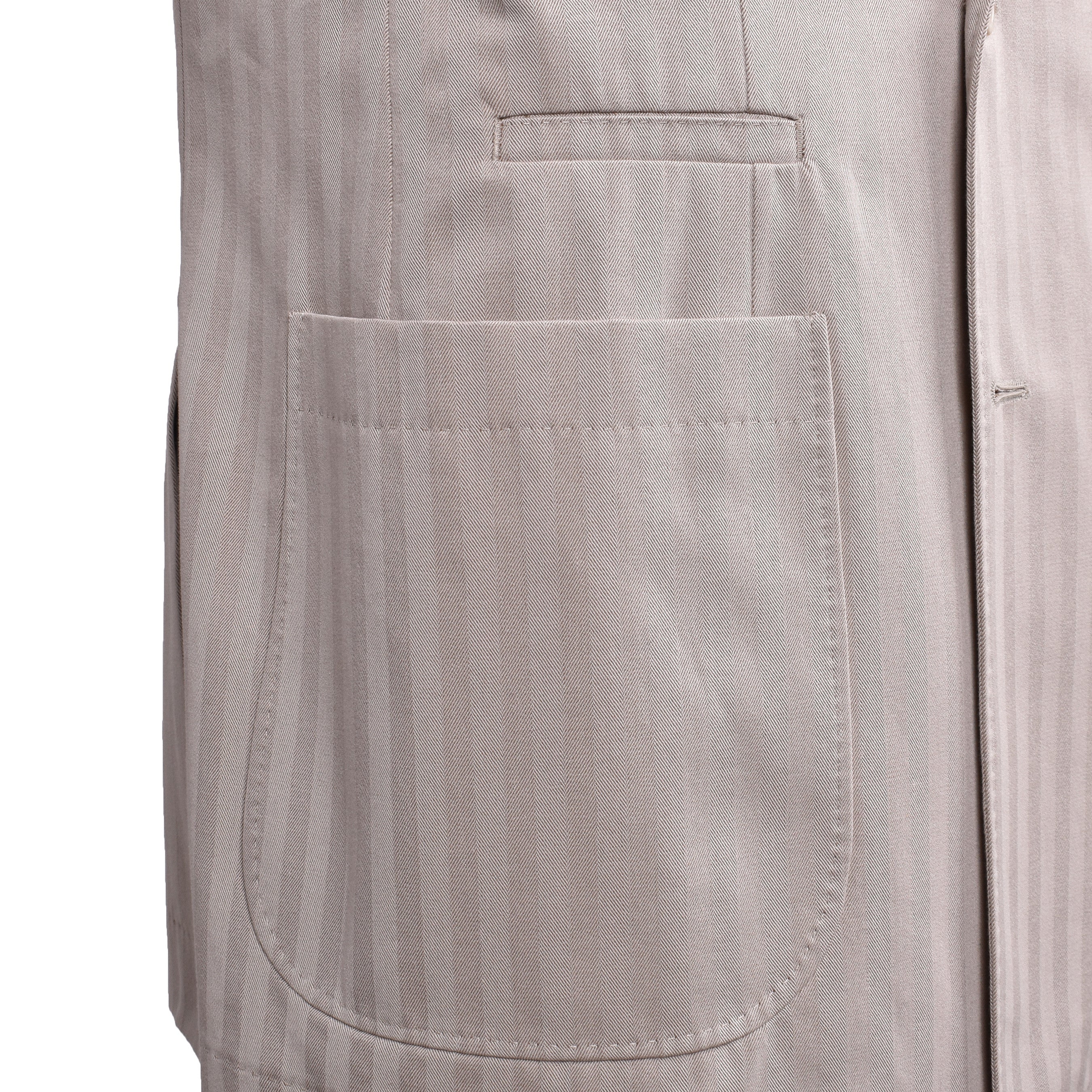 BRUNELLO CUCINELLI MEN'S TAUPE DOUBLE-BREASTED SUIT JACKET - Image 3