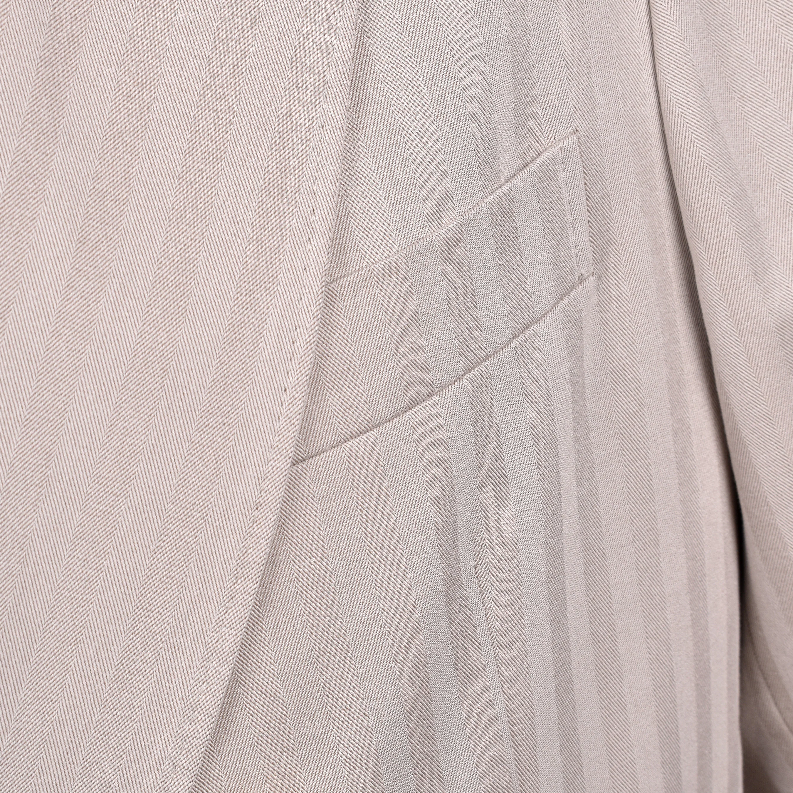 BRUNELLO CUCINELLI MEN'S TAUPE DOUBLE-BREASTED SUIT JACKET - Image 4
