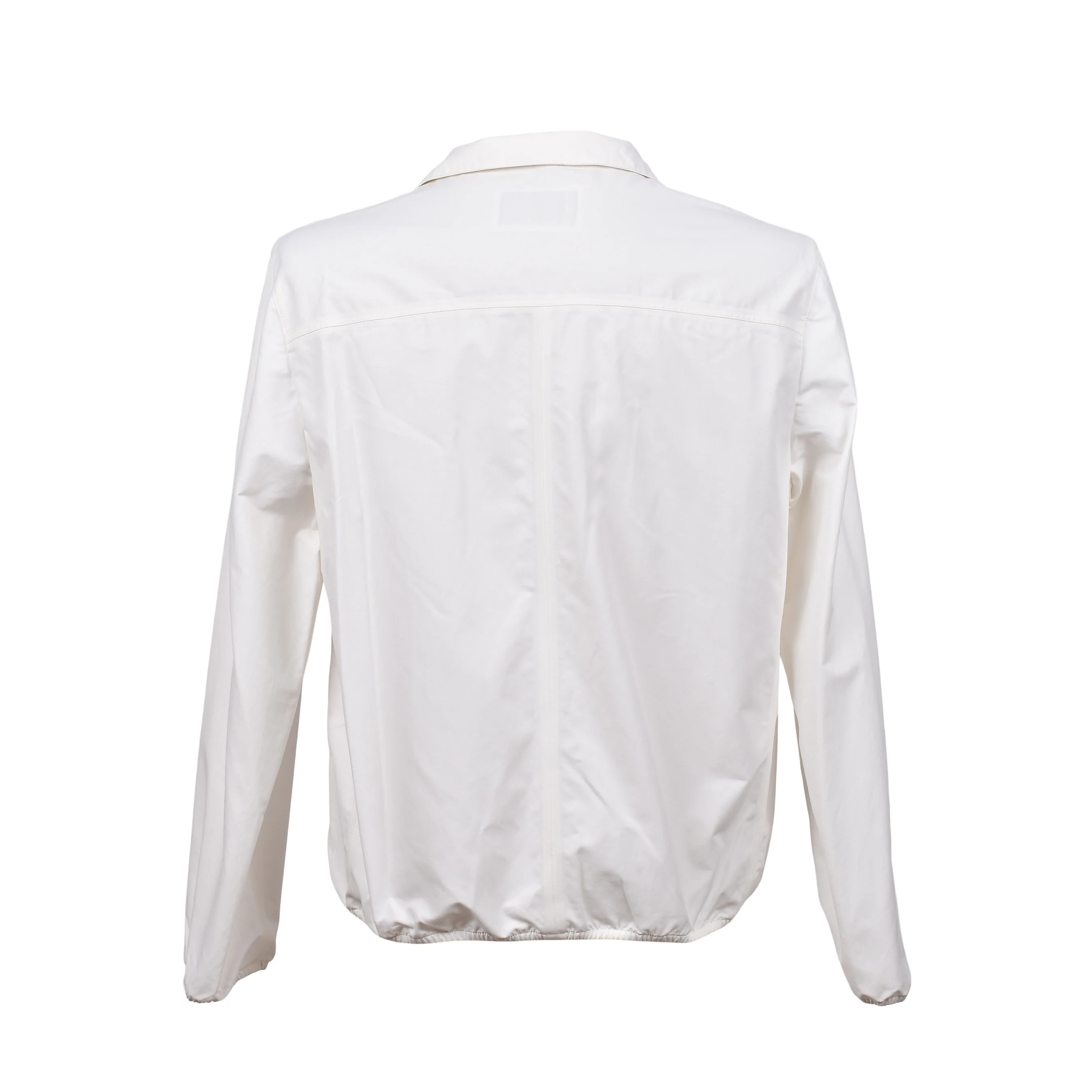 BRUNELLO CUCINELLI MEN'S COTTON BLEND LIGHTWEIGHT WHITE WINDBREAKER JACKET - Image 2